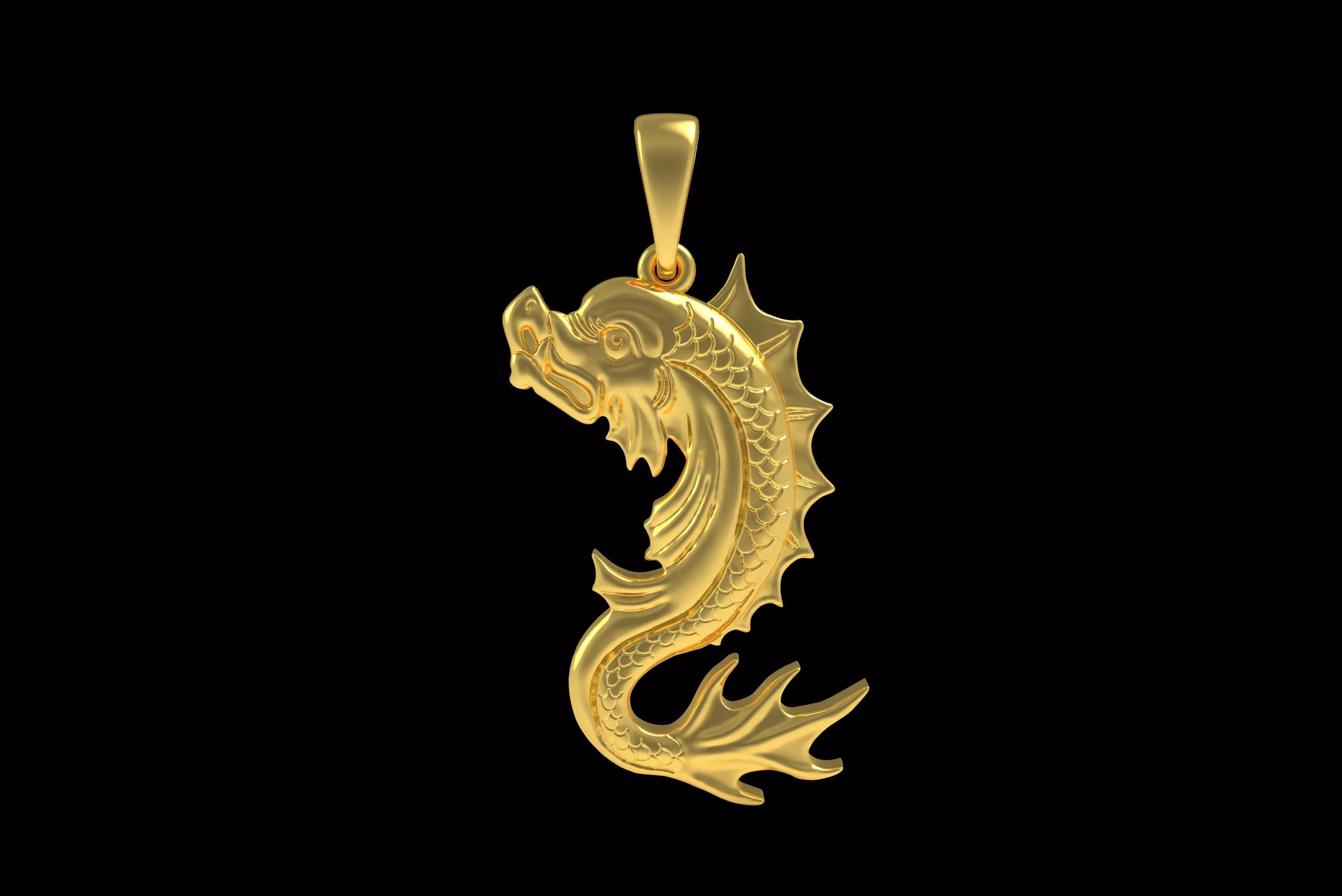 00045 Koi Fish Pendant 3D print model_19