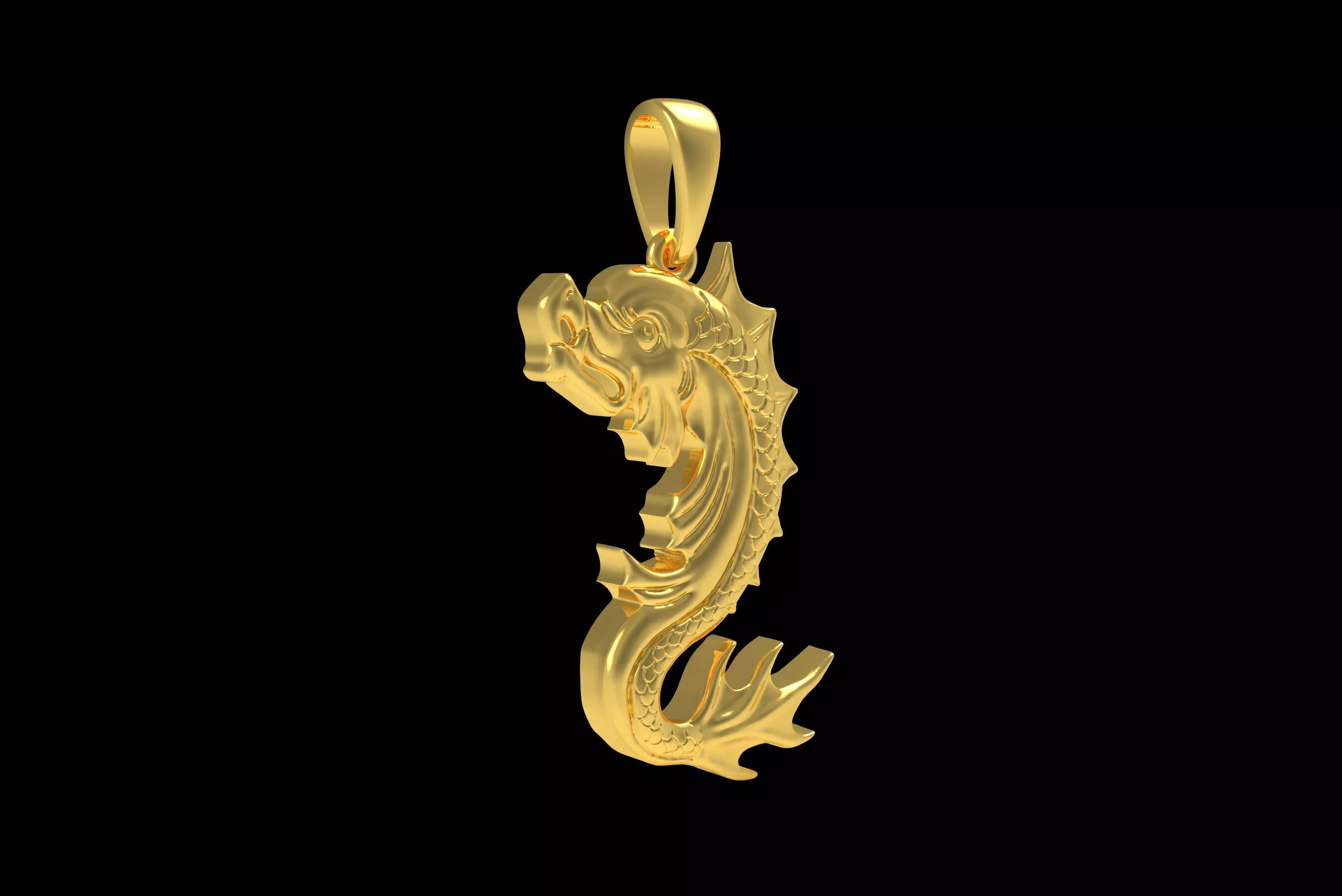 00045 Koi Fish Pendant 3D print model_22