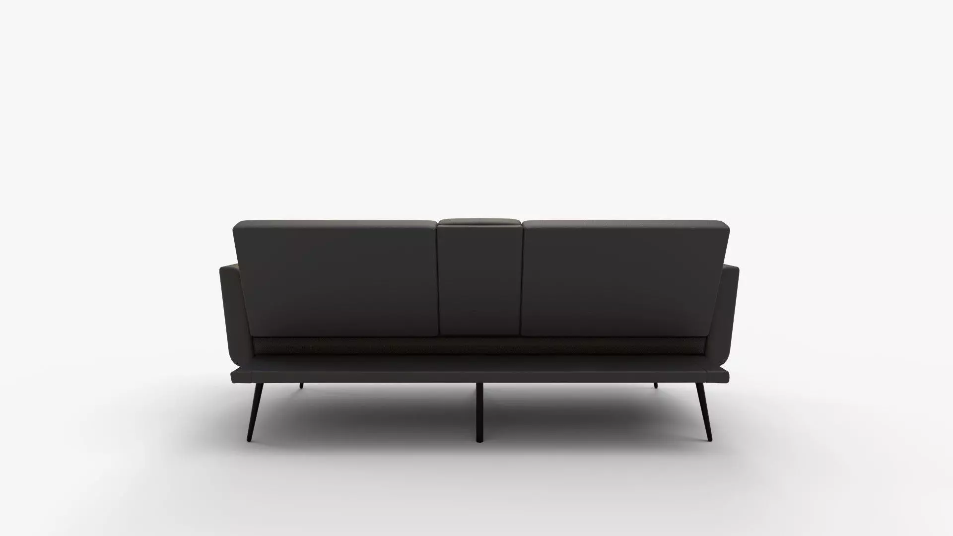 Leather Futon Sofa Bed Convertible Sleeper Sofa 3D model_3