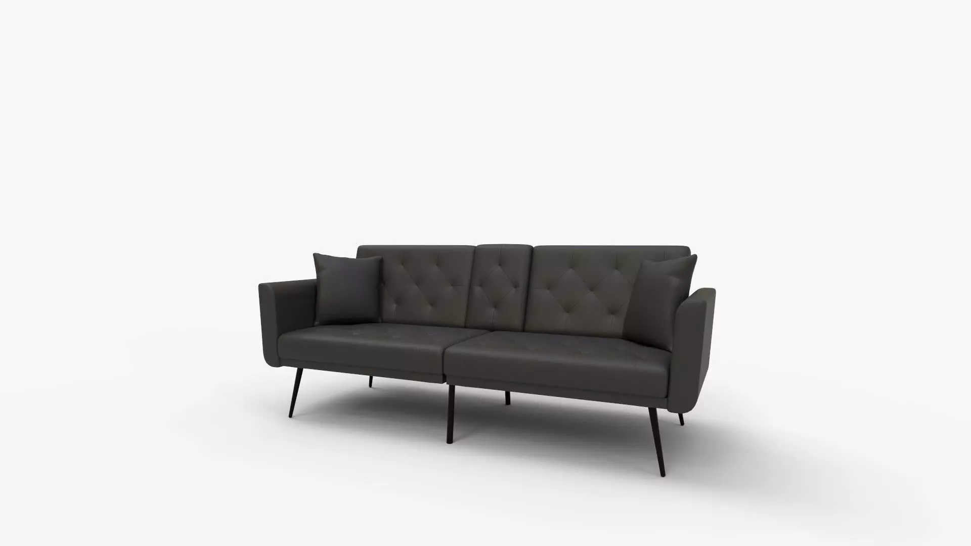 Leather Futon Sofa Bed Convertible Sleeper Sofa 3D model_0