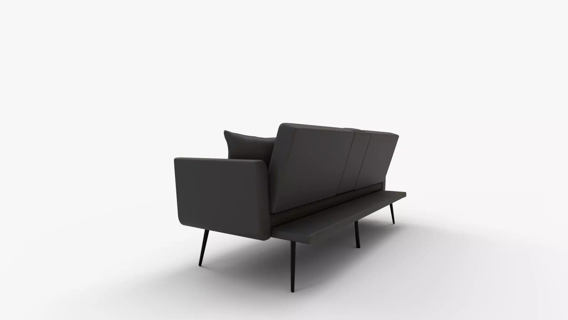 Leather Futon Sofa Bed Convertible Sleeper Sofa 3D model_2