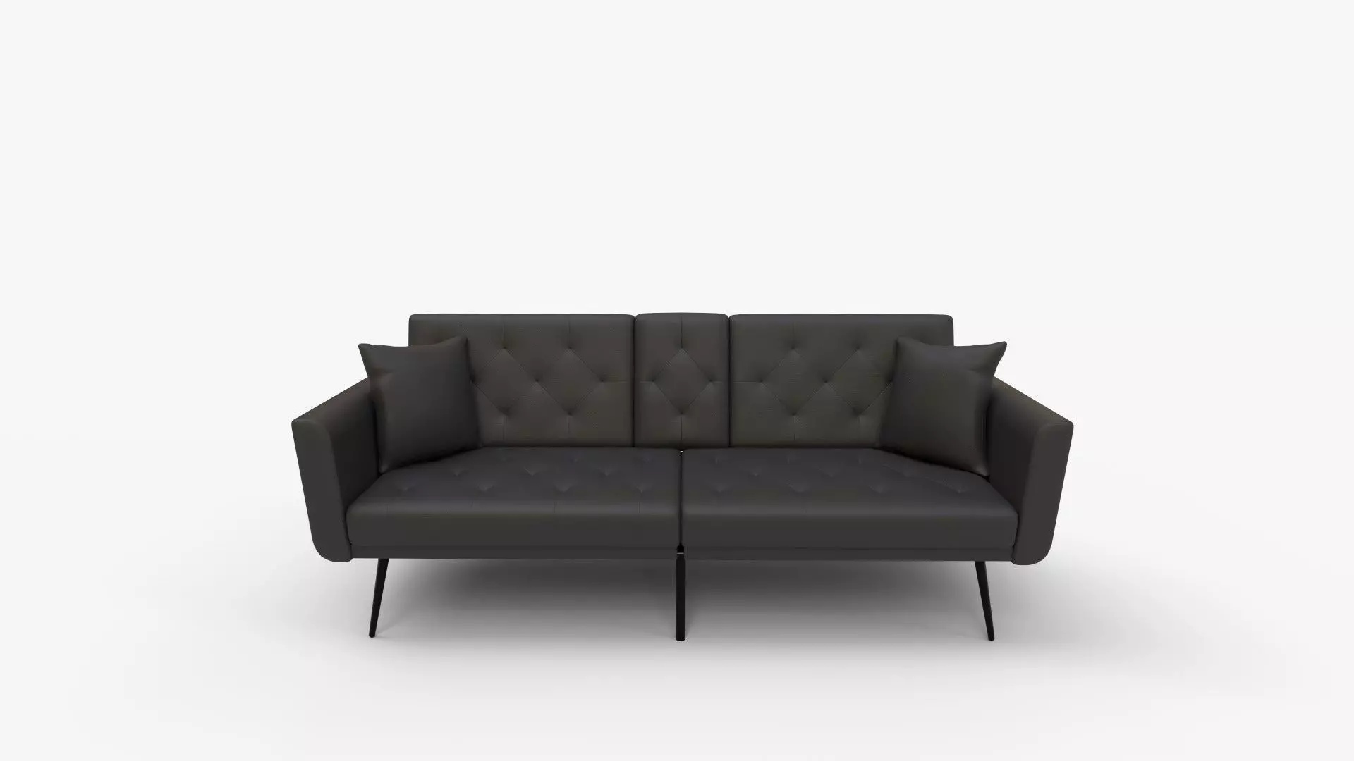 Leather Futon Sofa Bed Convertible Sleeper Sofa 3D model_8