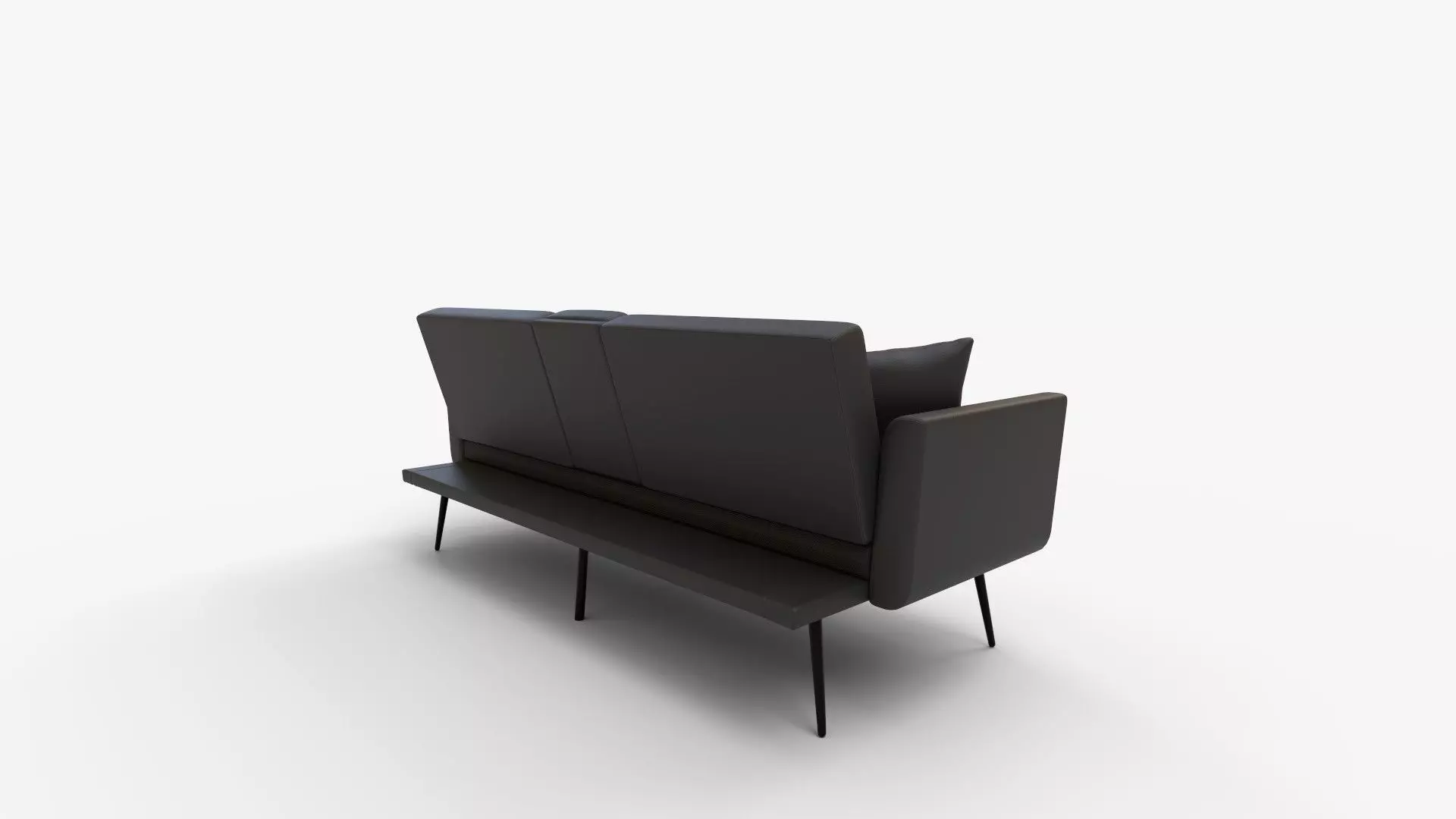 Leather Futon Sofa Bed Convertible Sleeper Sofa 3D model_4