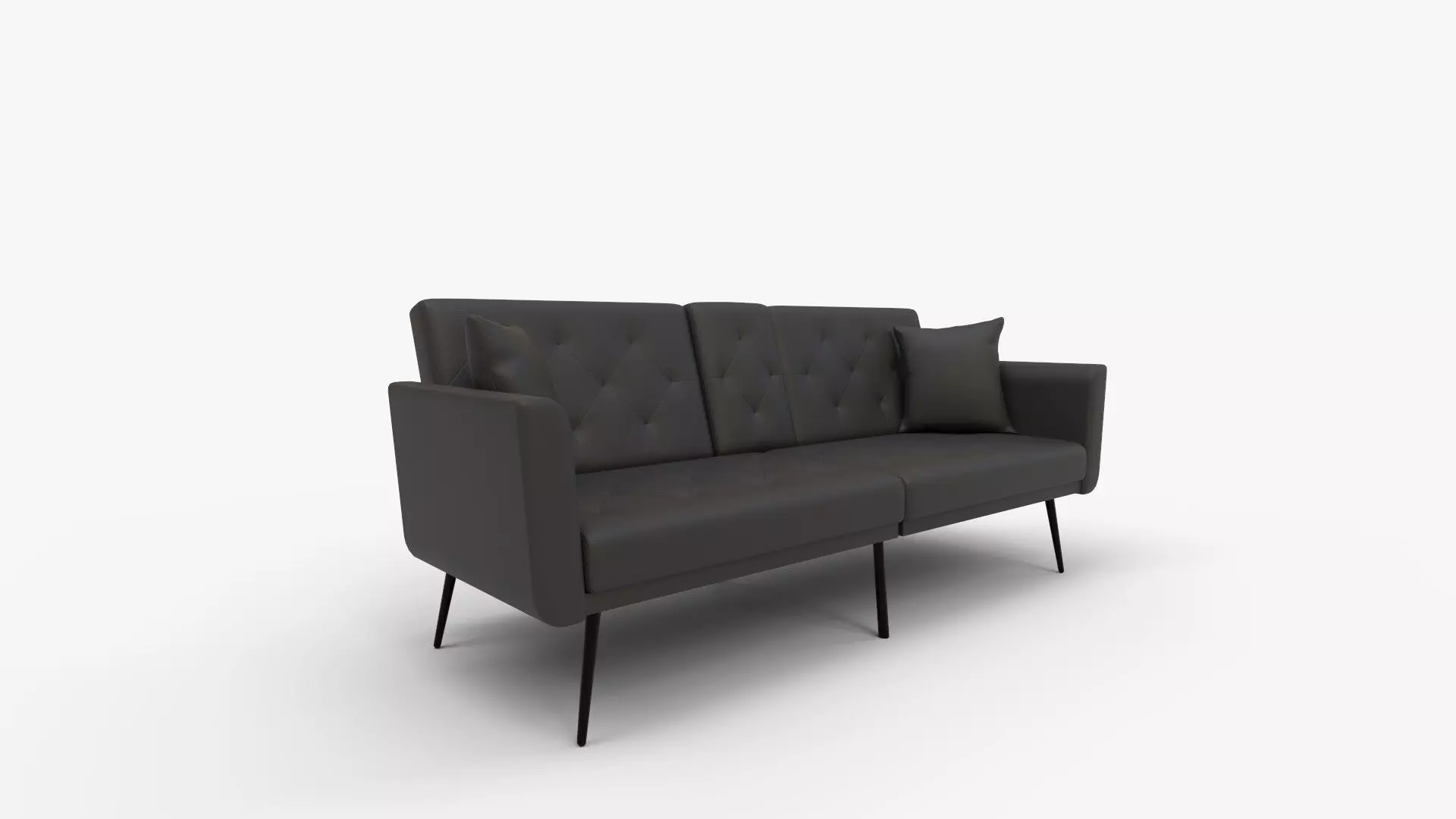 Leather Futon Sofa Bed Convertible Sleeper Sofa 3D model_5