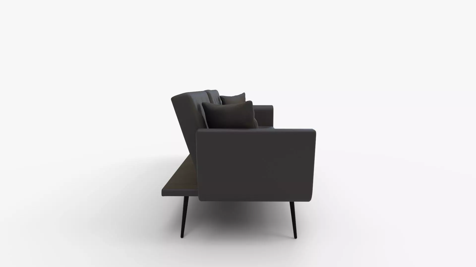 Leather Futon Sofa Bed Convertible Sleeper Sofa 3D model_12