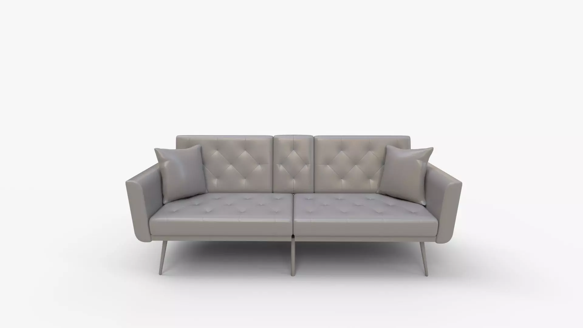 Leather Futon Sofa Bed Convertible Sleeper Sofa 3D model_9