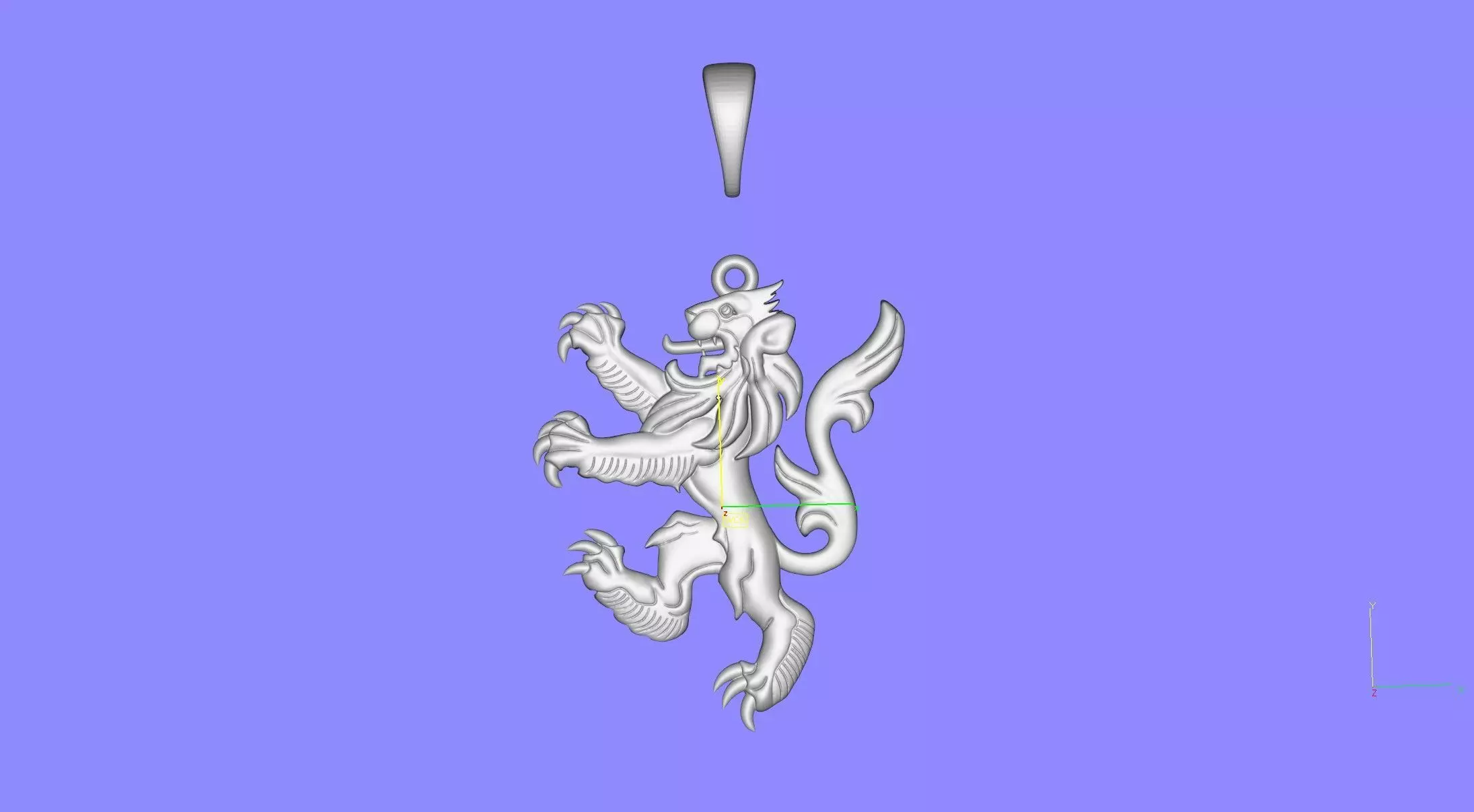 00046 Simple Scottish Lion Pendant 3D print model_35