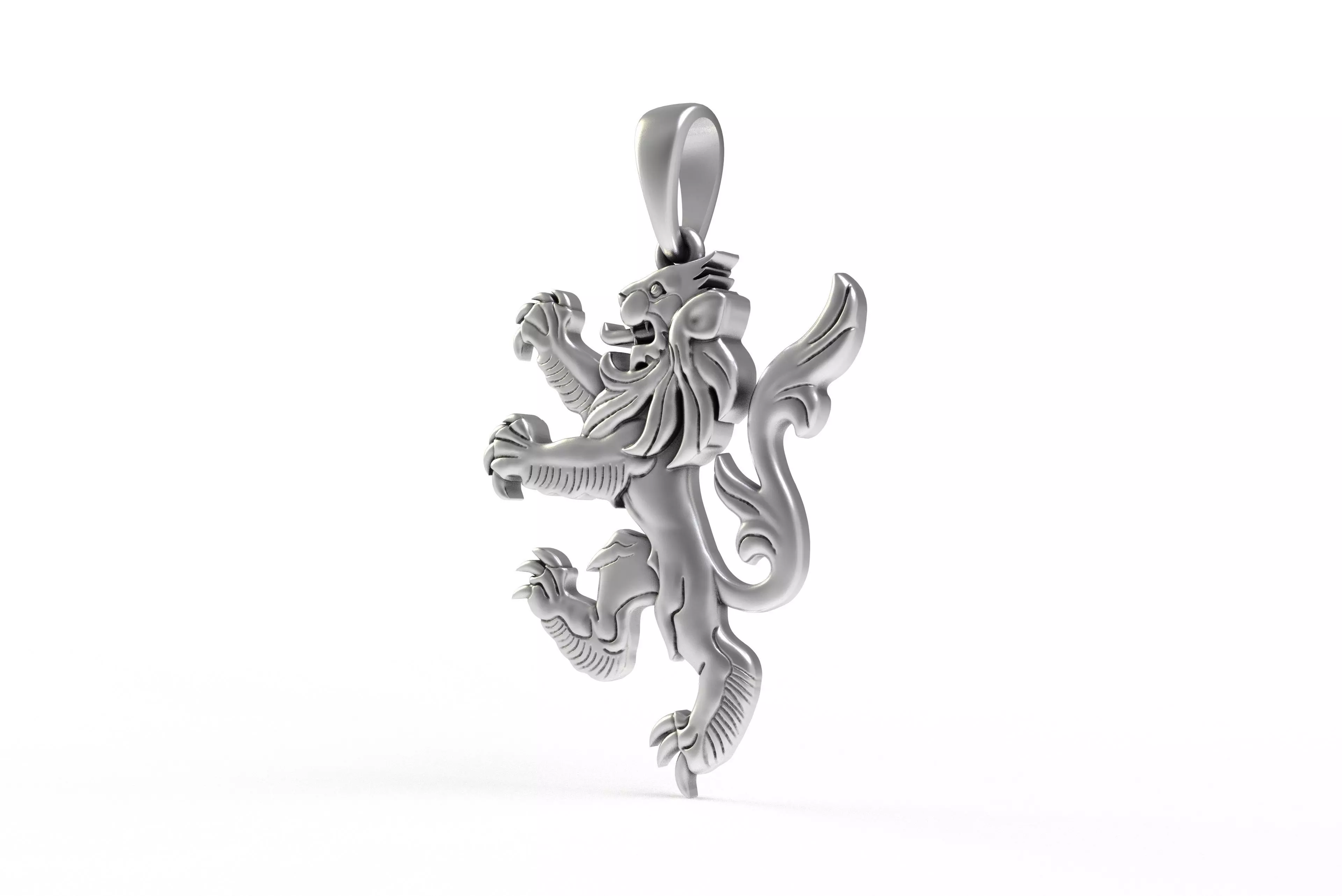 00046 Simple Scottish Lion Pendant 3D print model_13