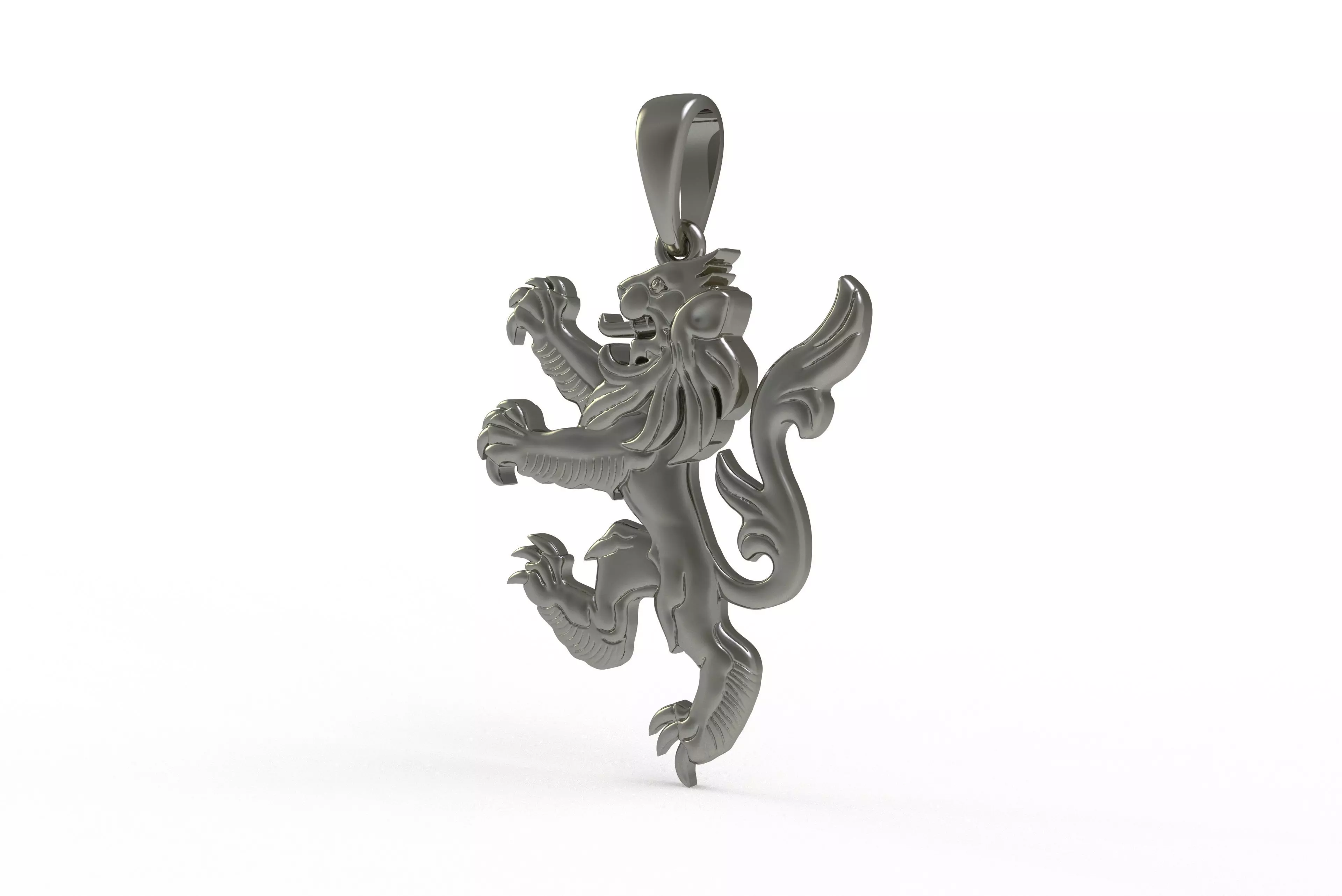 00046 Simple Scottish Lion Pendant 3D print model_17