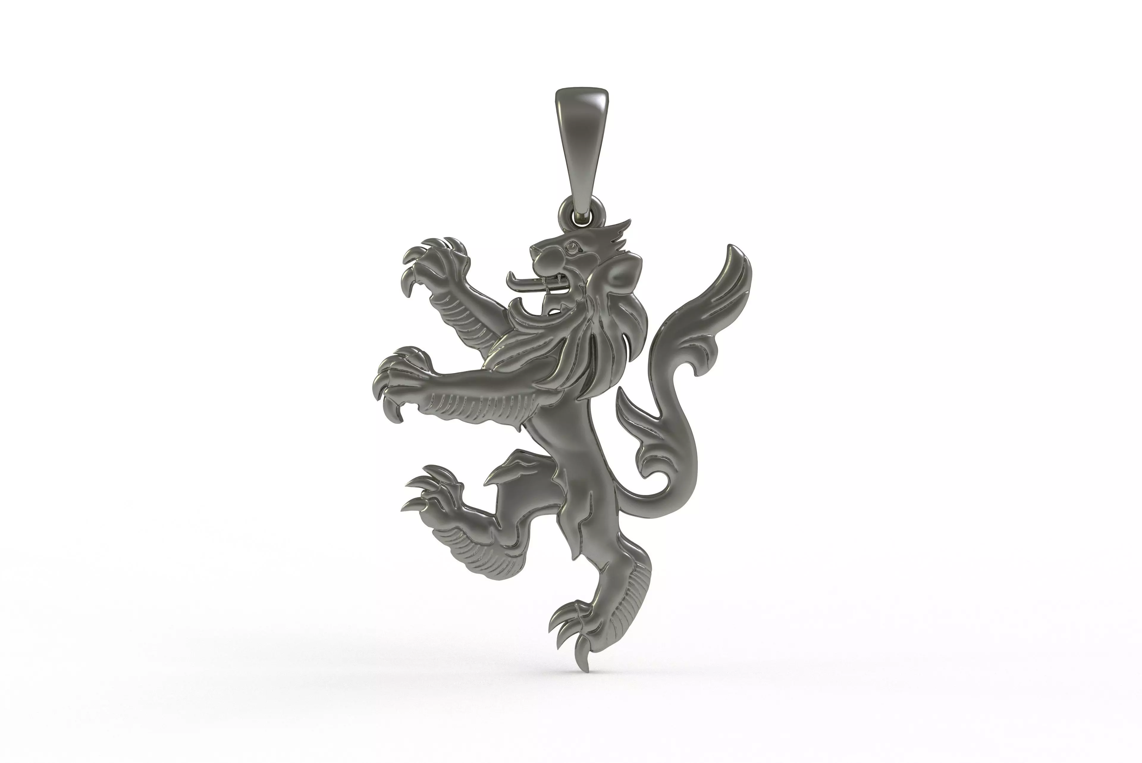 00046 Simple Scottish Lion Pendant 3D print model_15