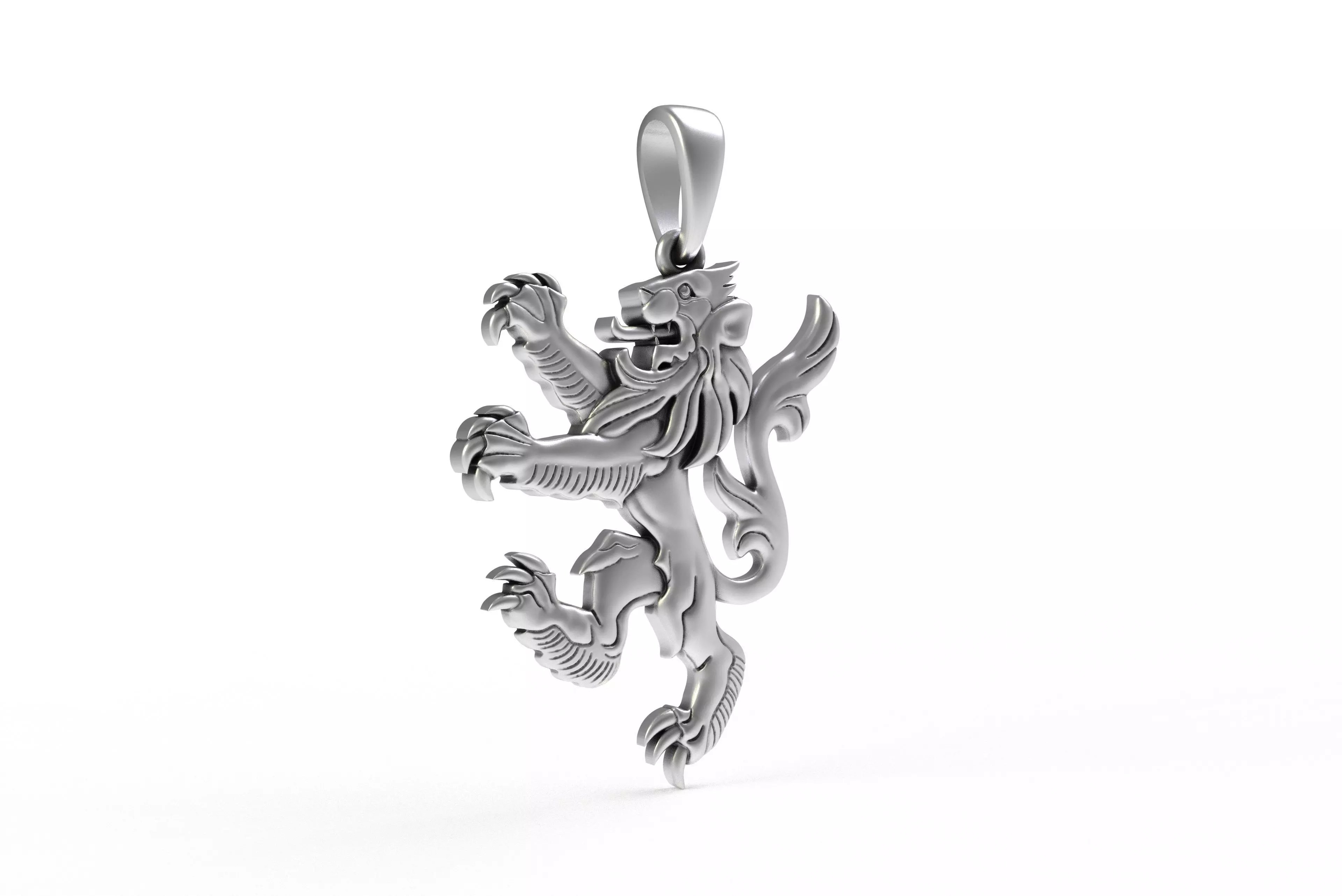 00046 Simple Scottish Lion Pendant 3D print model_14