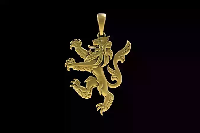00046 Simple Scottish Lion Pendant