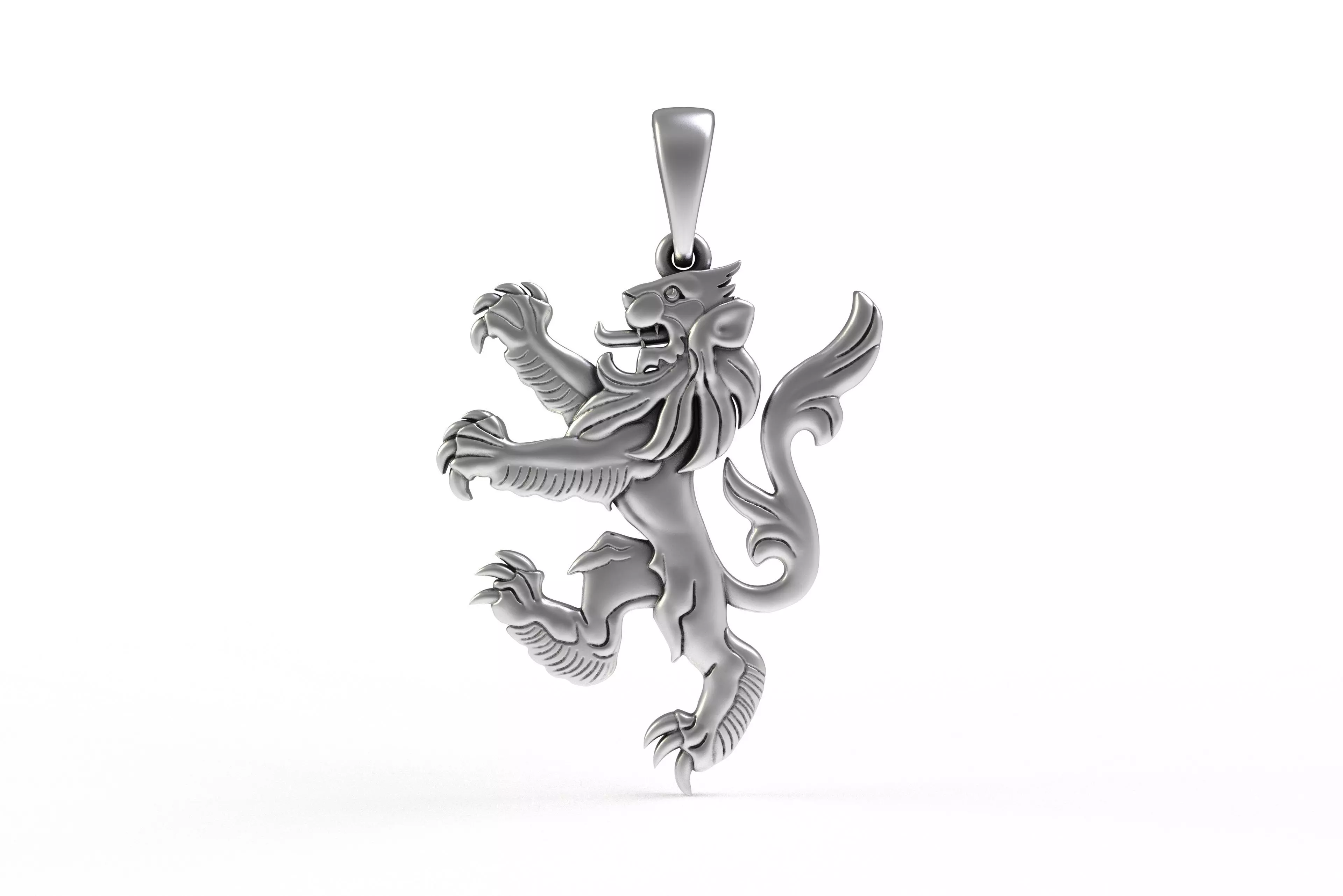 00046 Simple Scottish Lion Pendant 3D print model_11