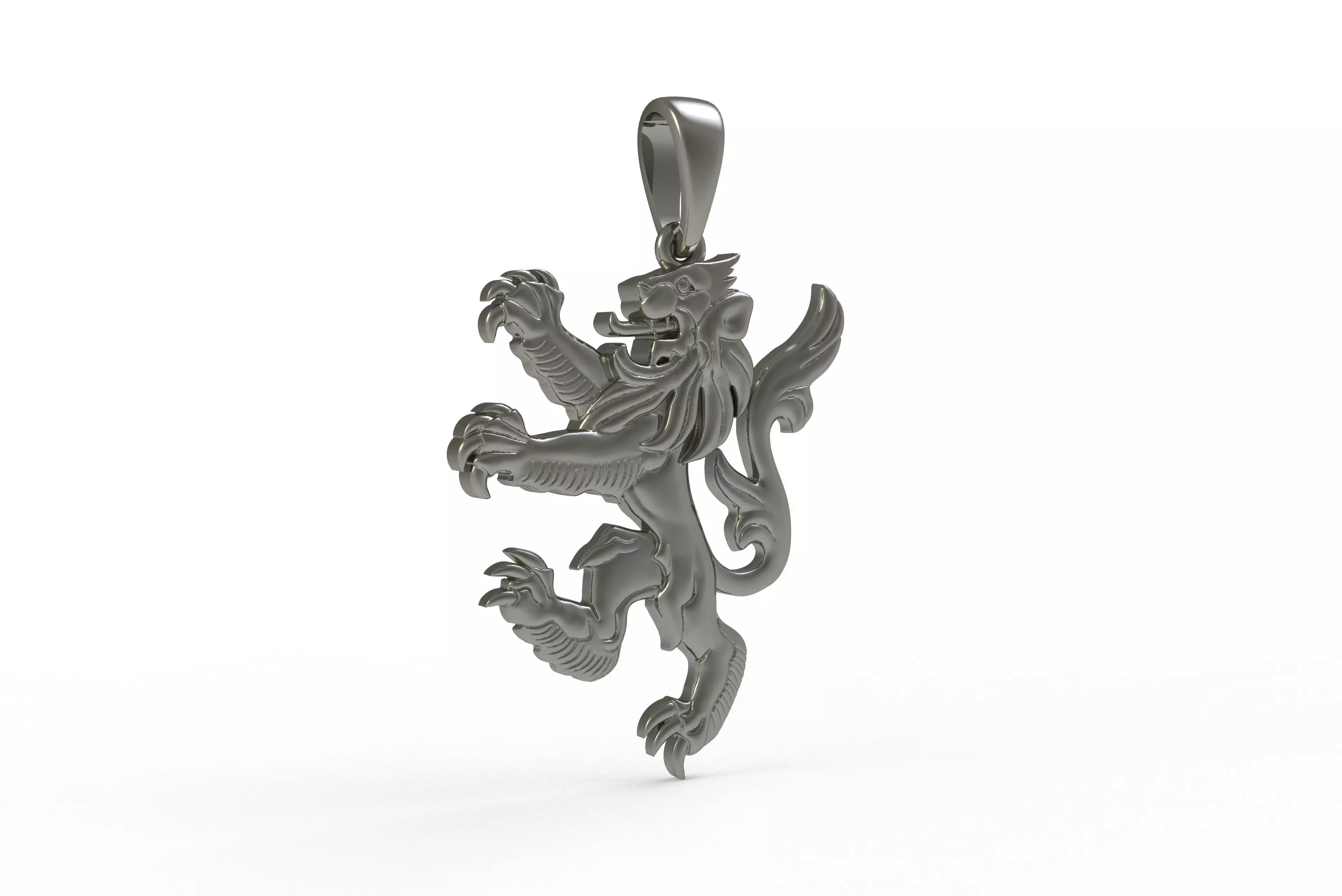 00046 Simple Scottish Lion Pendant 3D print model_18