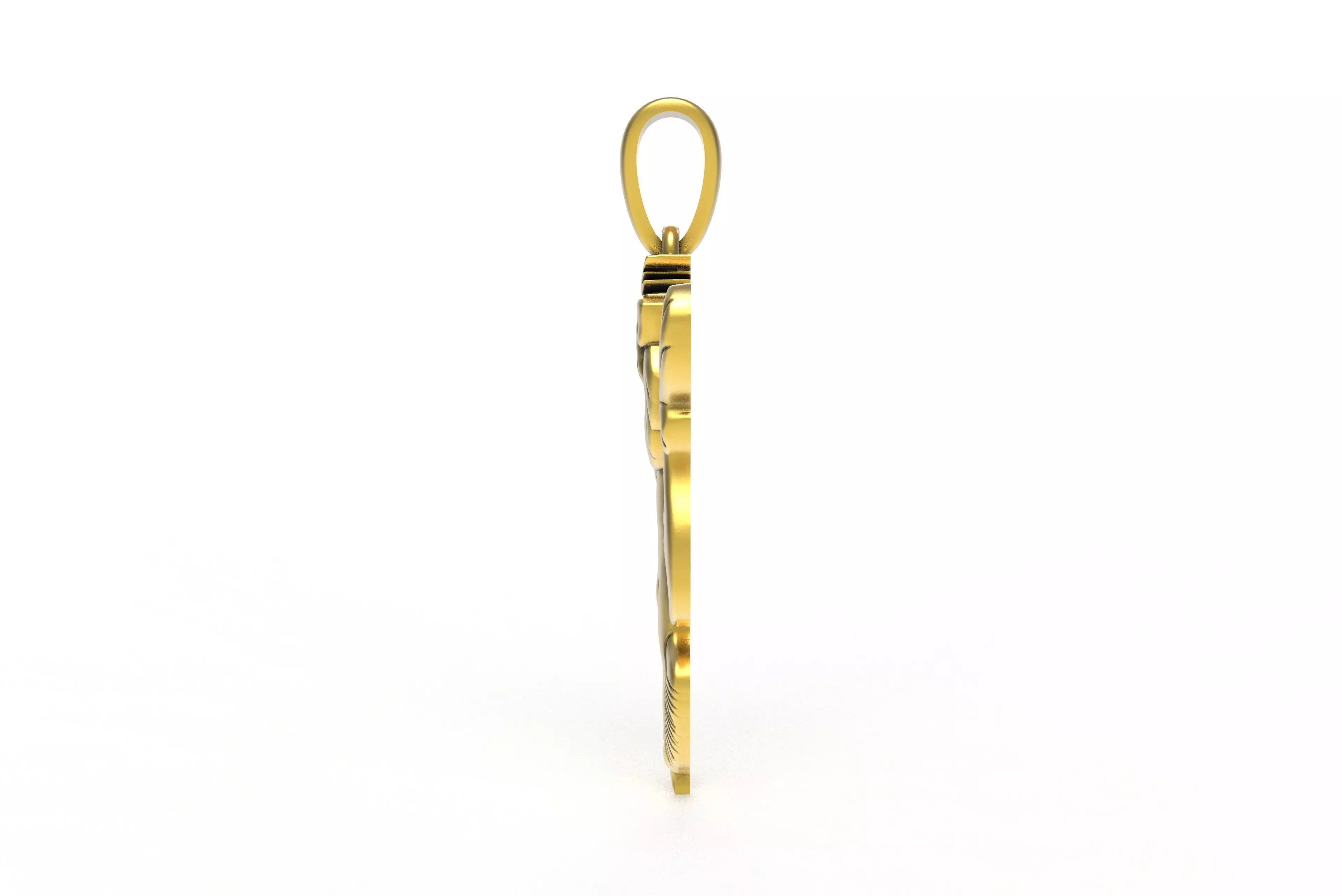 00046 Simple Scottish Lion Pendant 3D print model_7