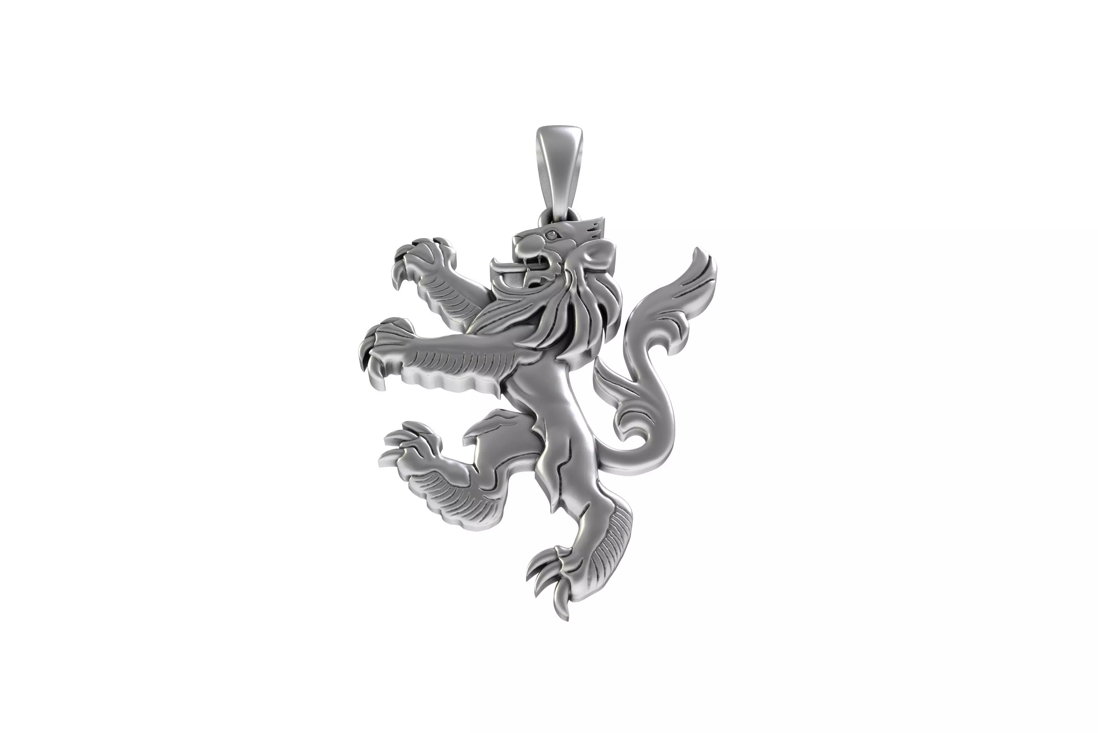 00046 Simple Scottish Lion Pendant 3D print model_12