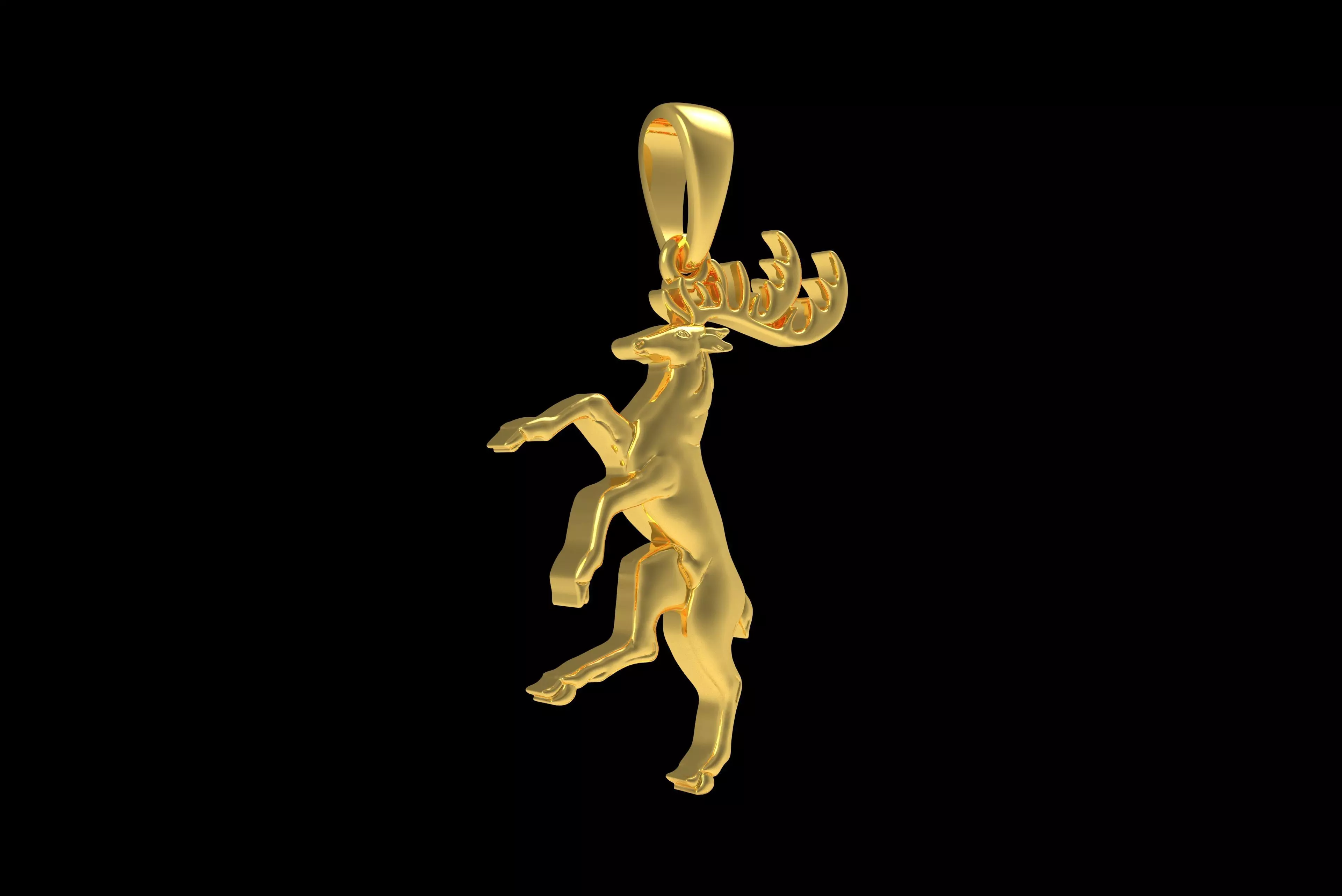 00047 Moose Deer Pendant 3D print model_26