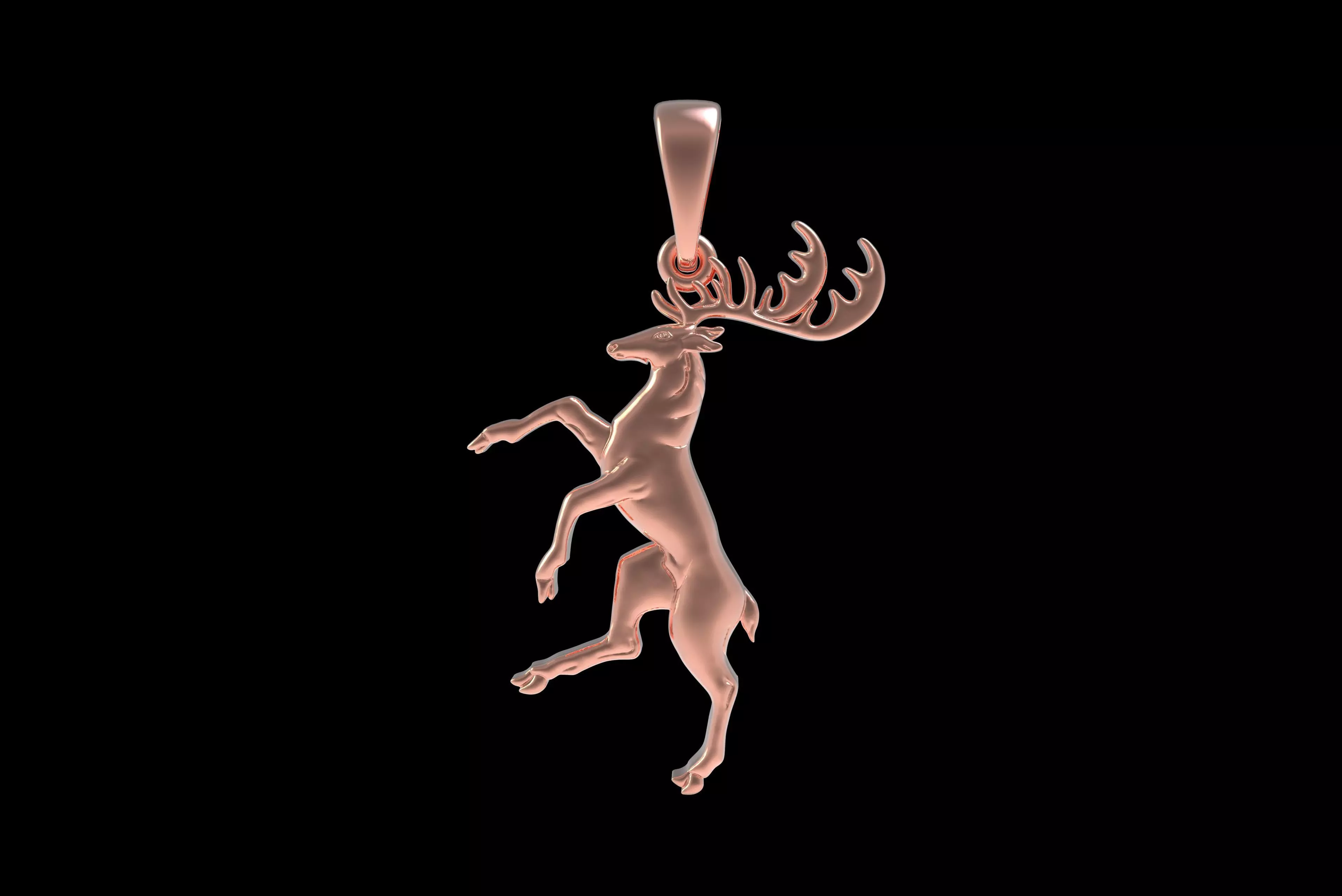 00047 Moose Deer Pendant 3D print model_27