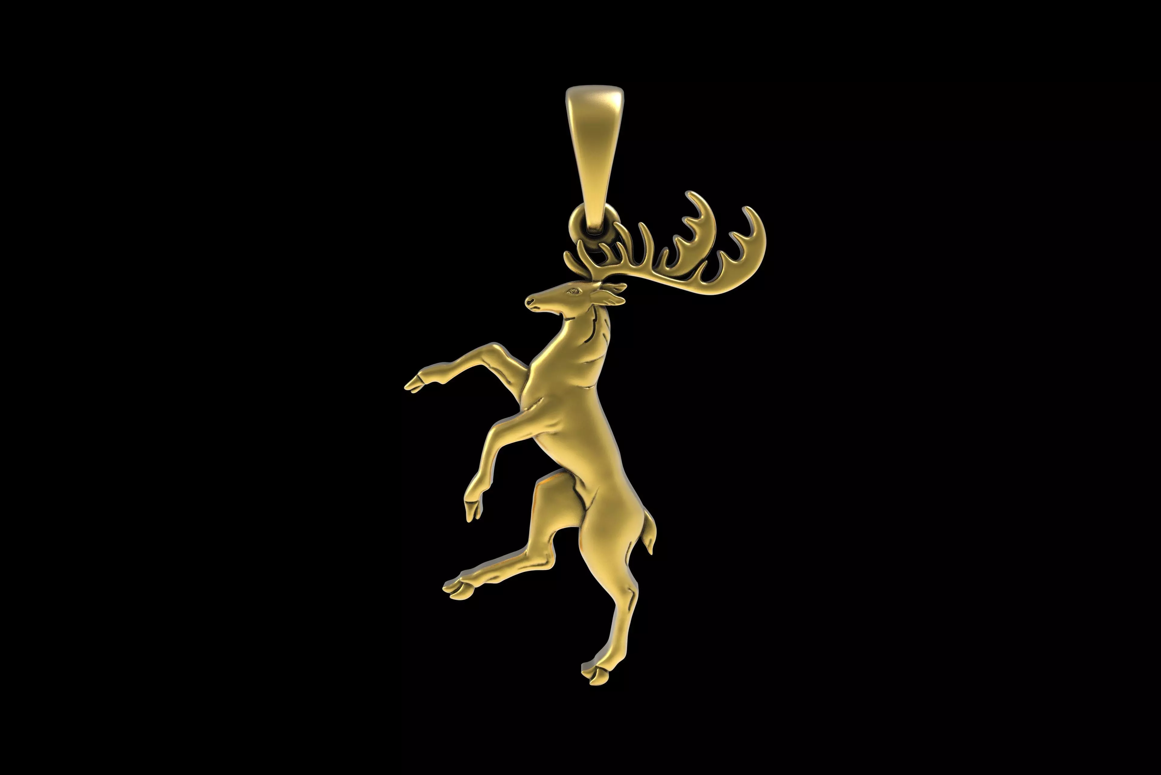 00047 Moose Deer Pendant 3D print model_0