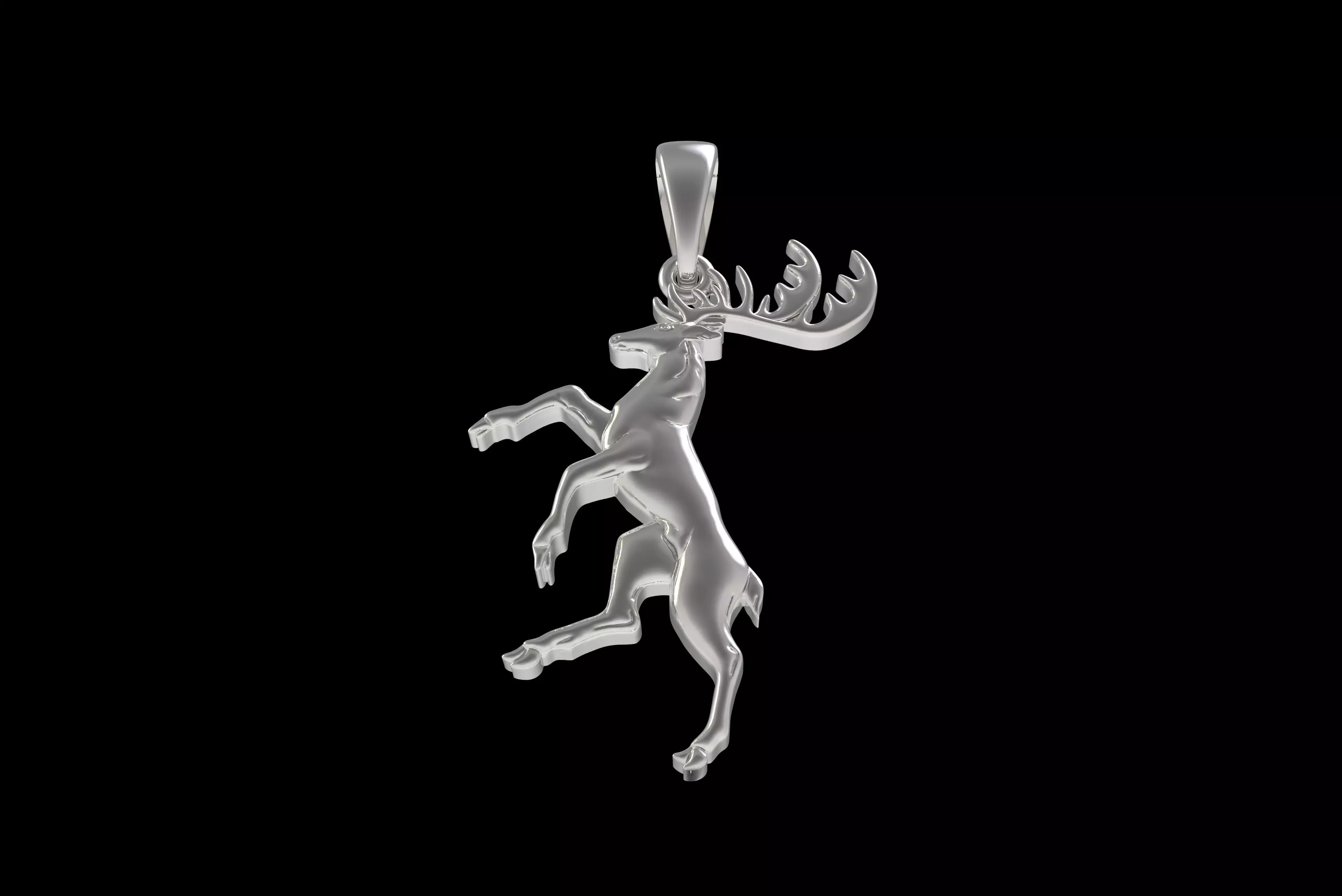 00047 Moose Deer Pendant 3D print model_20