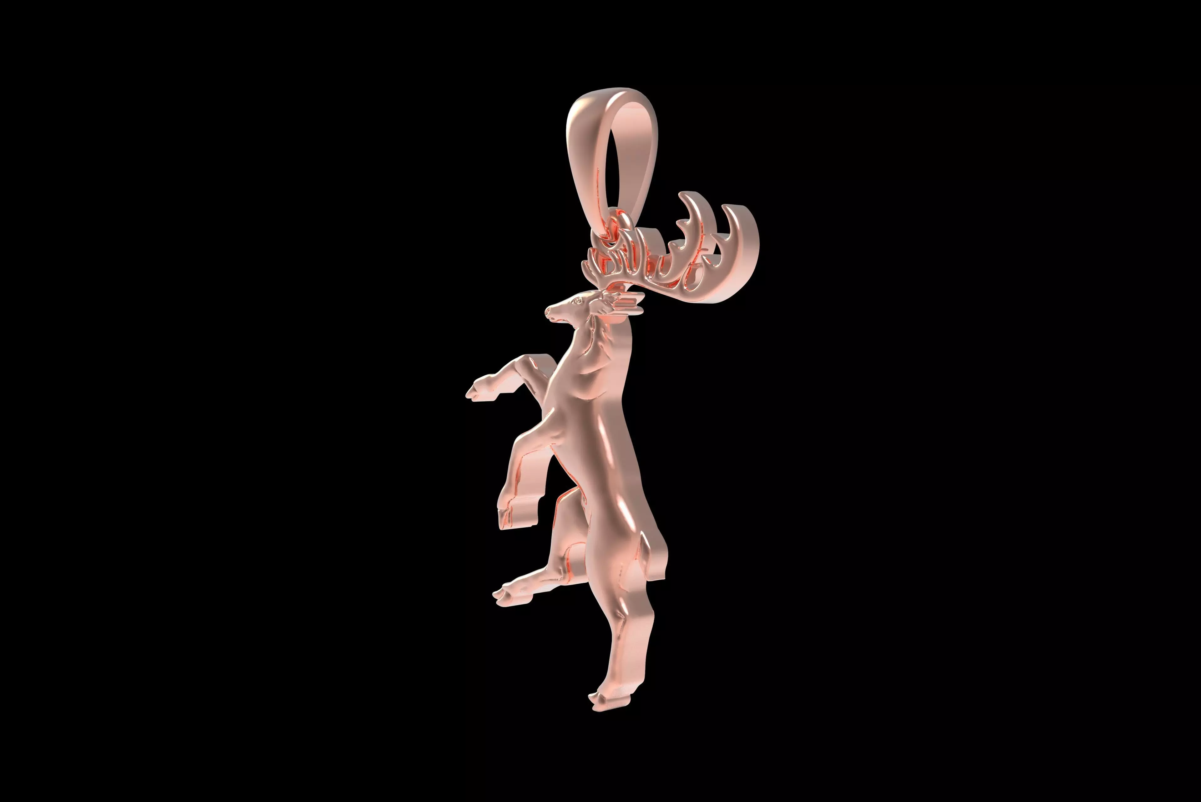 00047 Moose Deer Pendant 3D print model_29