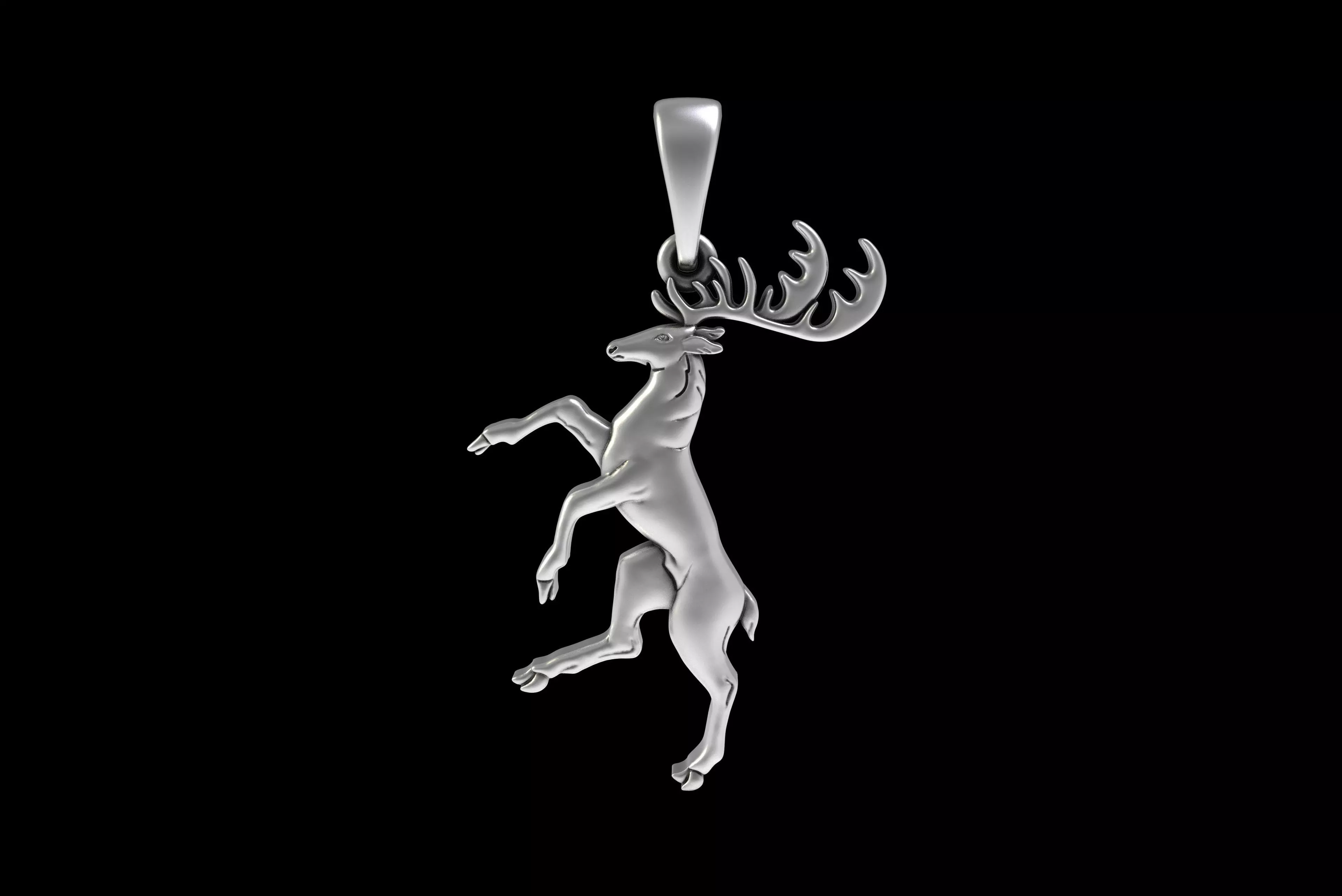 00047 Moose Deer Pendant 3D print model_31