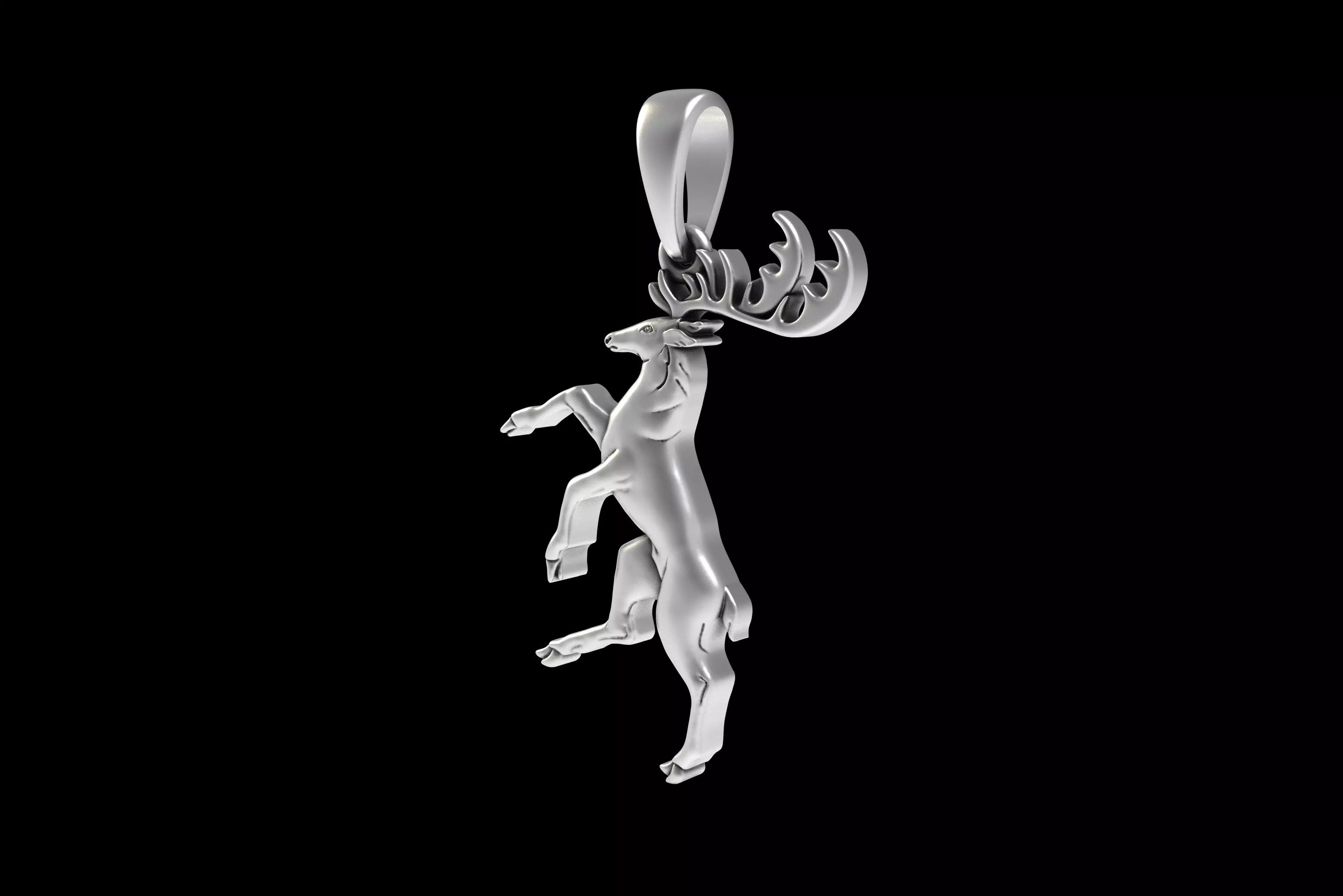 00047 Moose Deer Pendant 3D print model_33