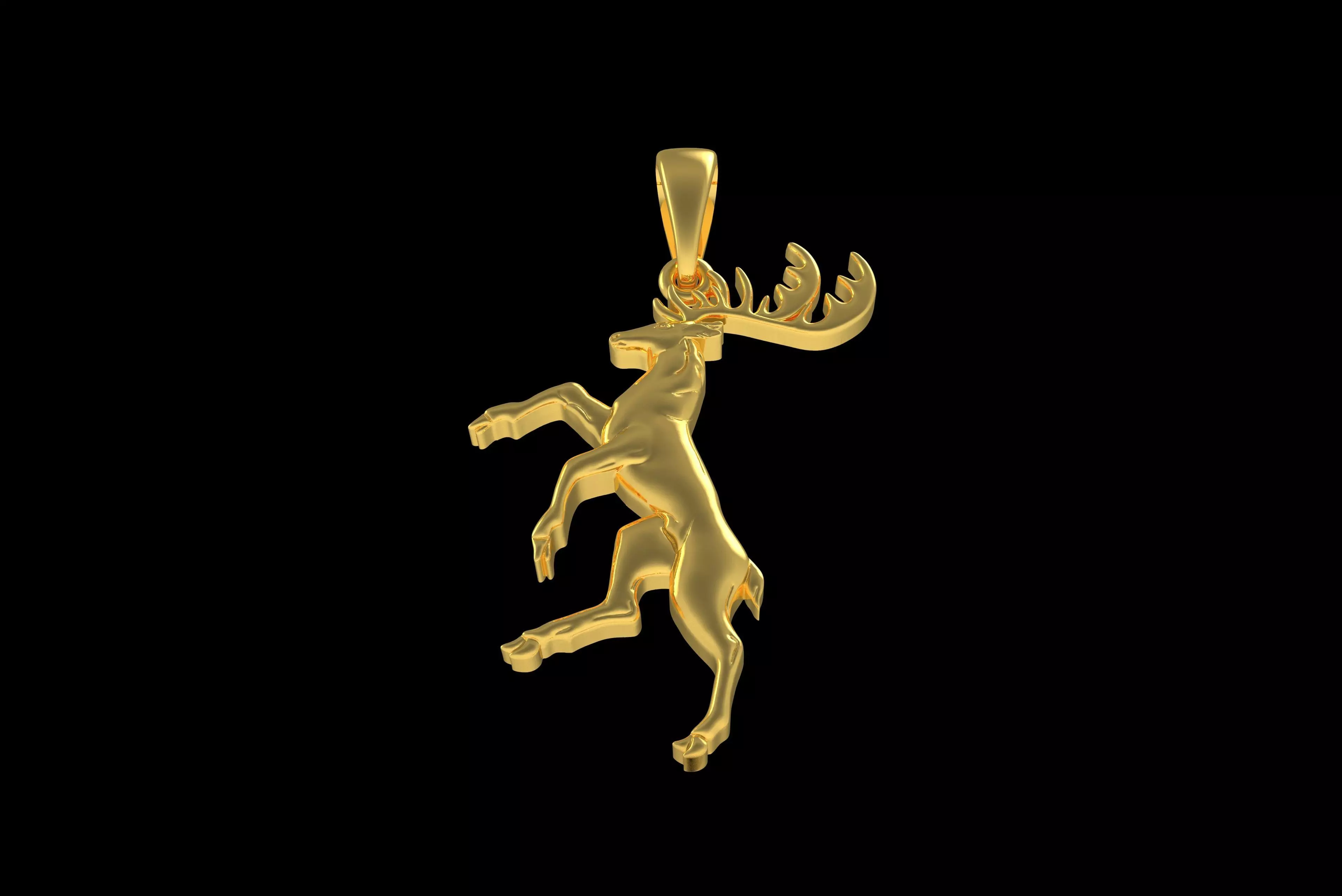 00047 Moose Deer Pendant 3D print model_24