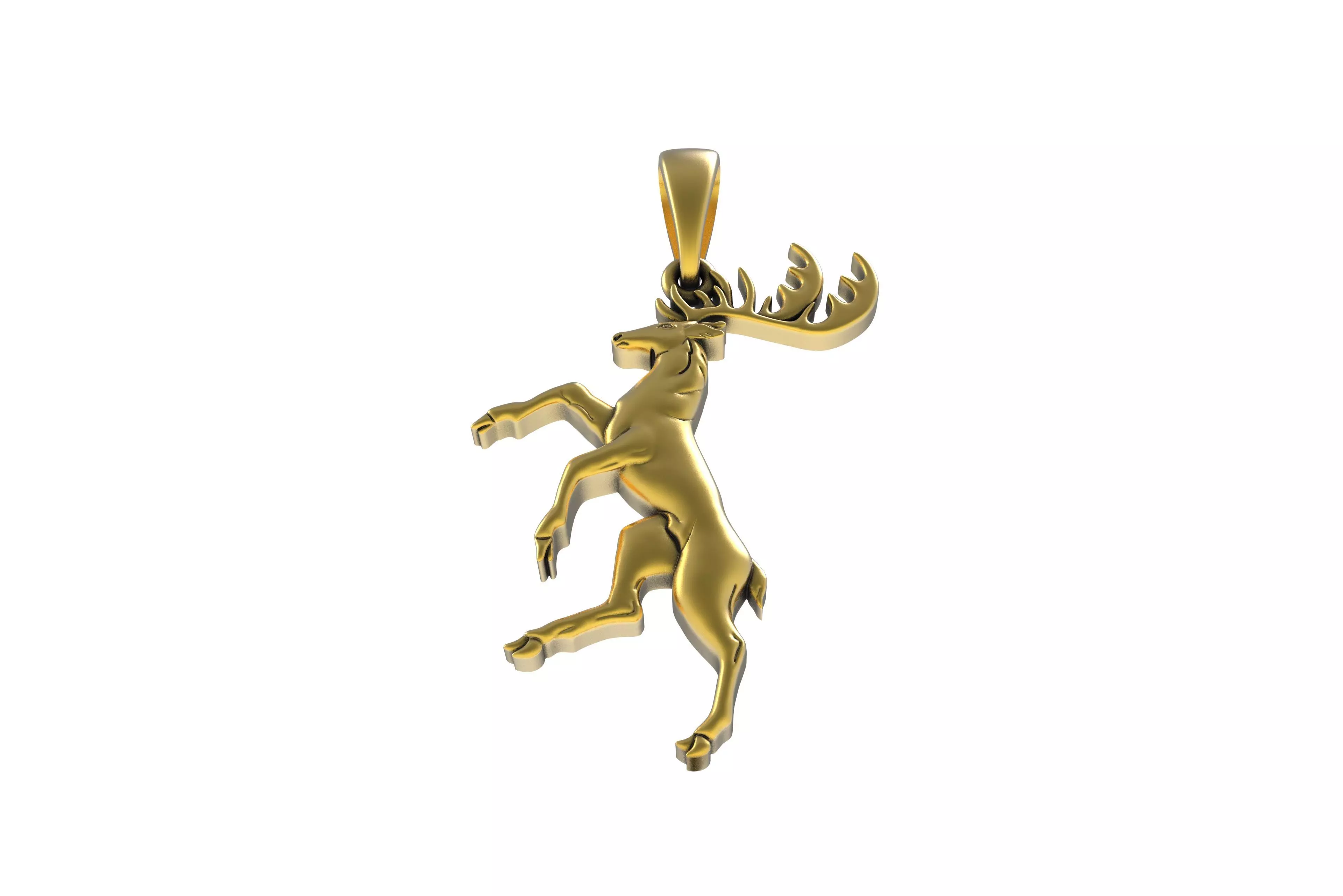 00047 Moose Deer Pendant 3D print model_8