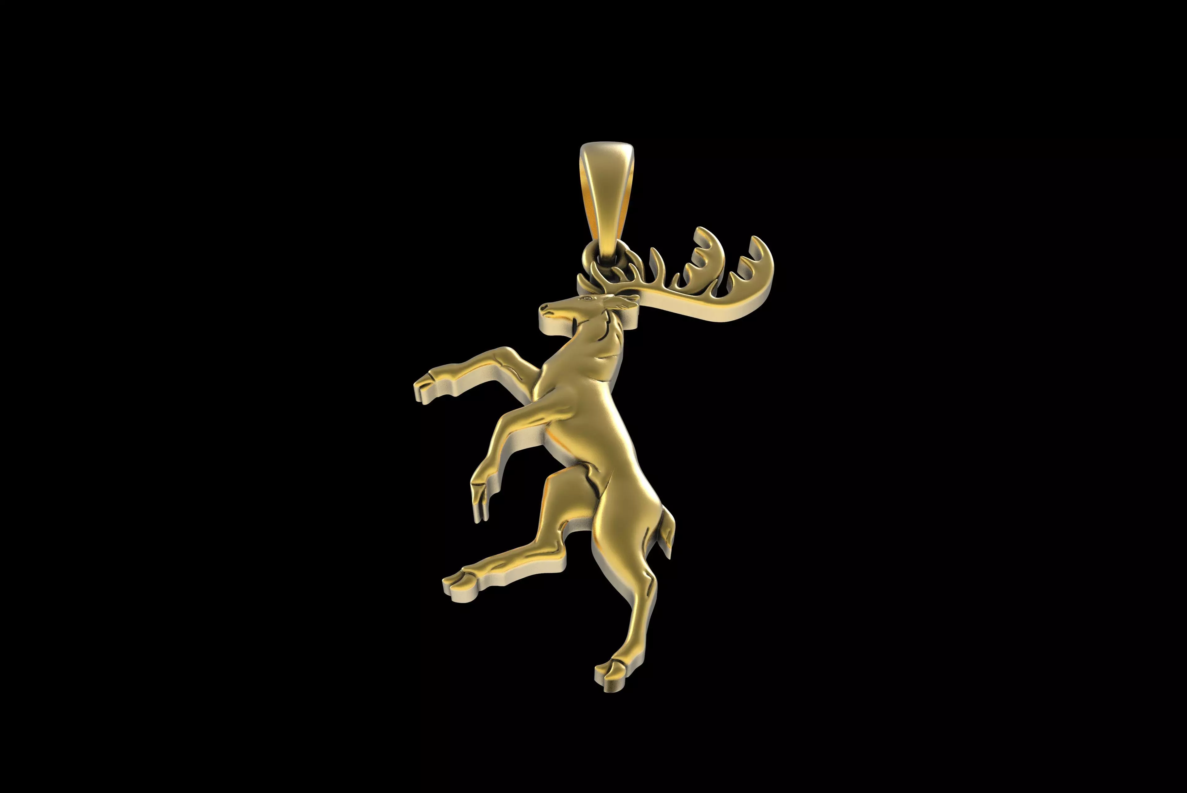 00047 Moose Deer Pendant 3D print model_1