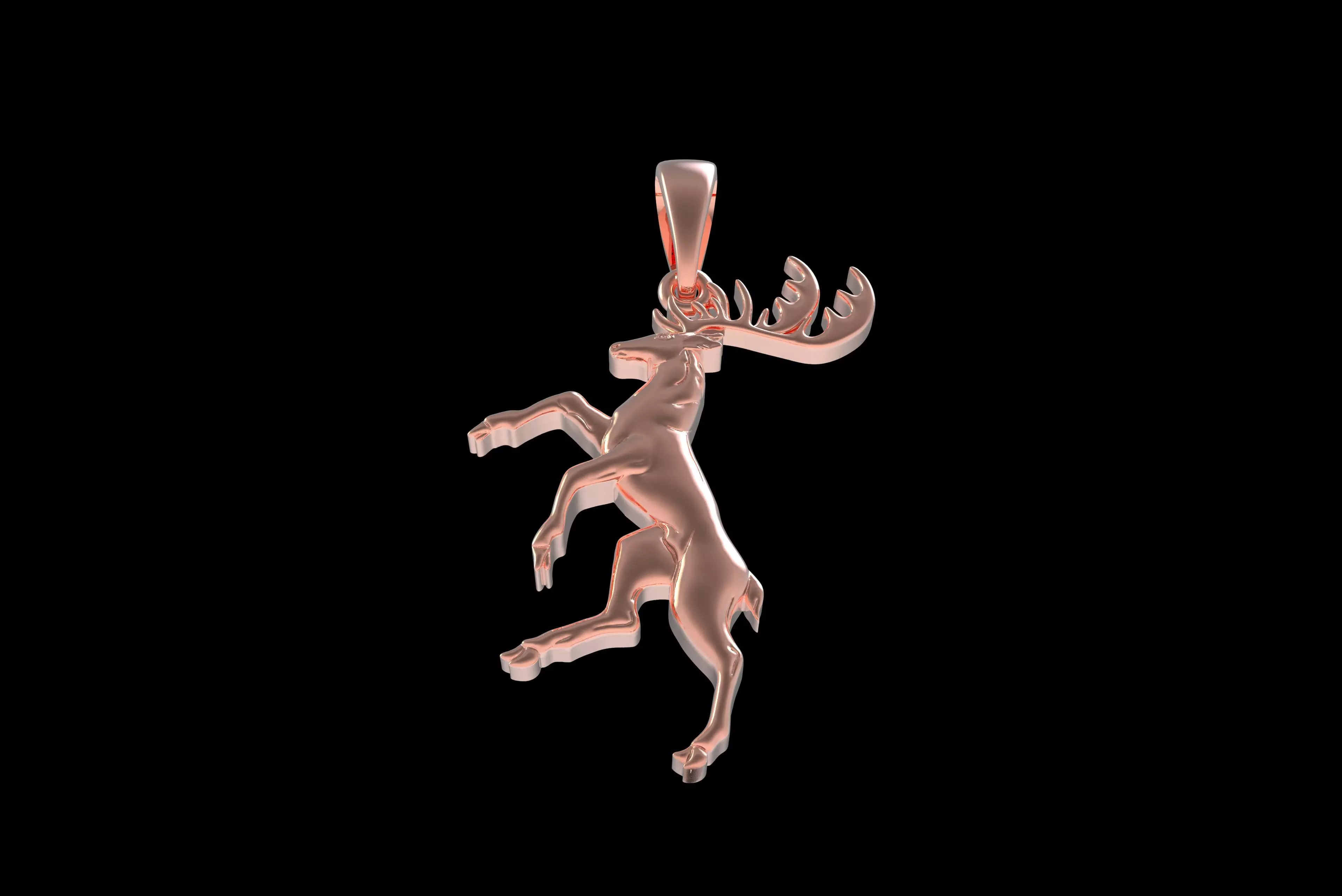 00047 Moose Deer Pendant 3D print model_28