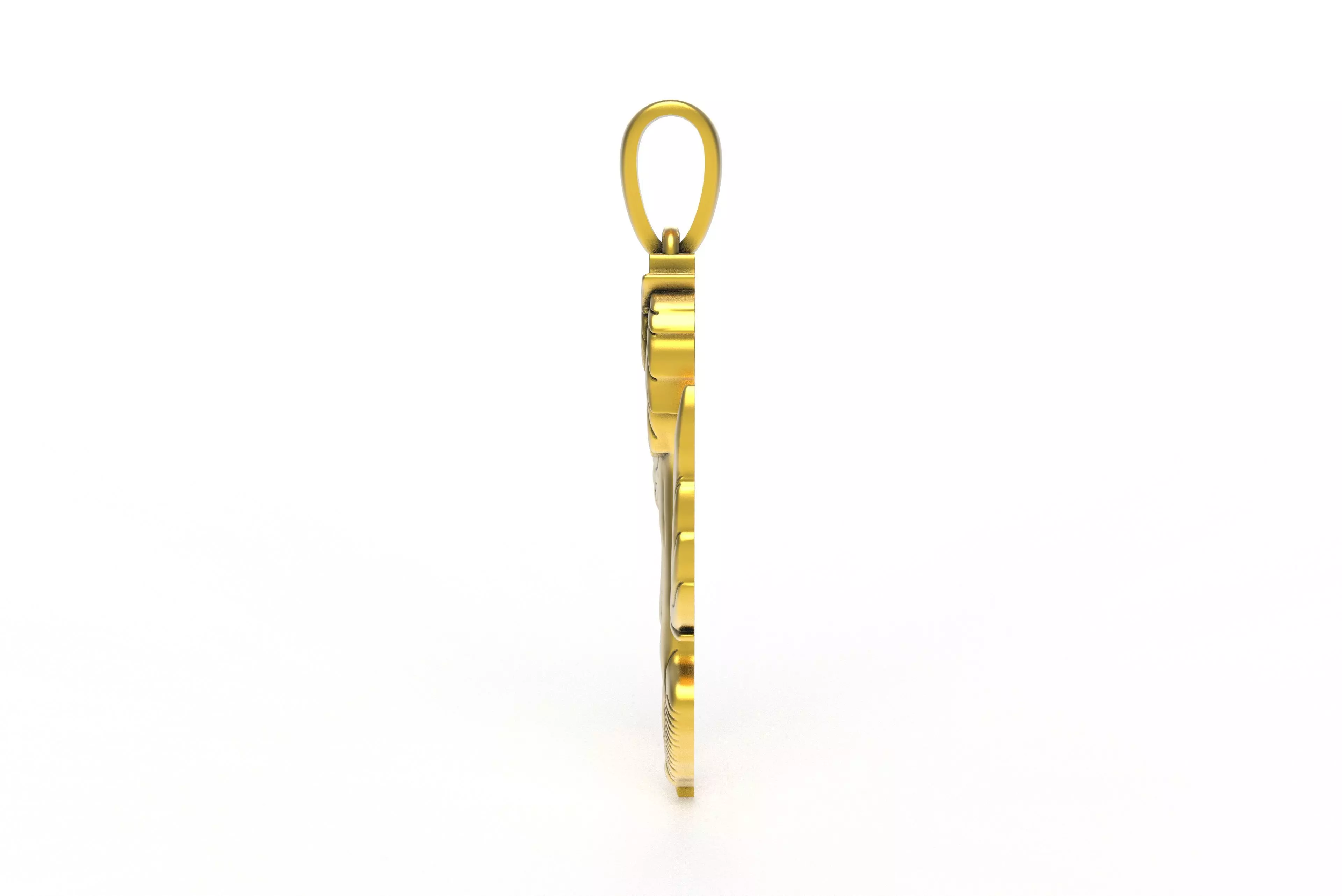 00048 Simple Wolf Pendant 3D print model_7