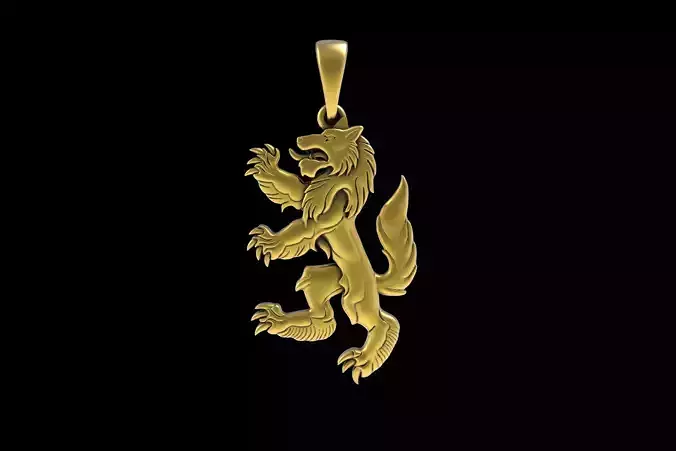 00048 Simple Wolf Pendant