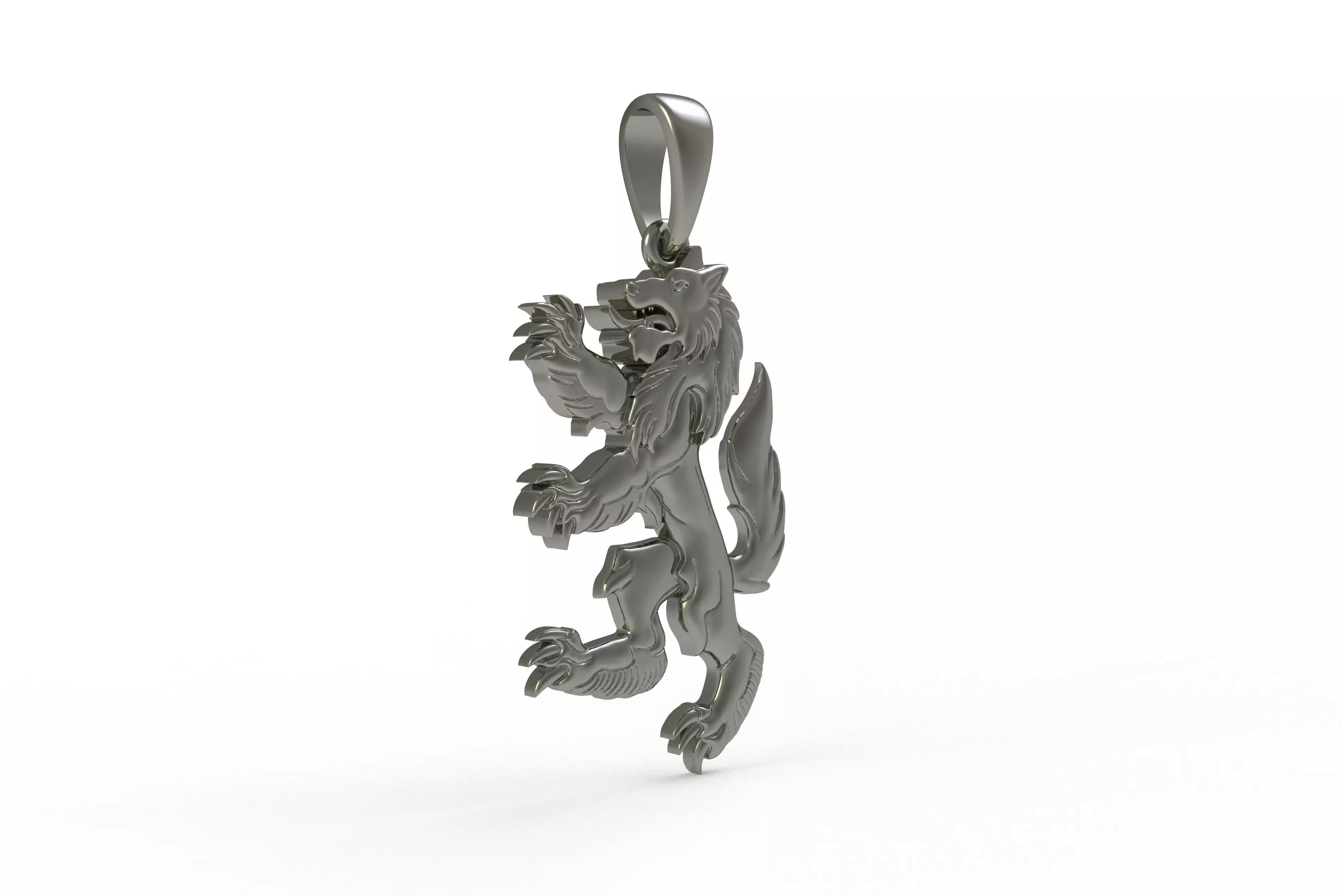 00048 Simple Wolf Pendant 3D print model_18
