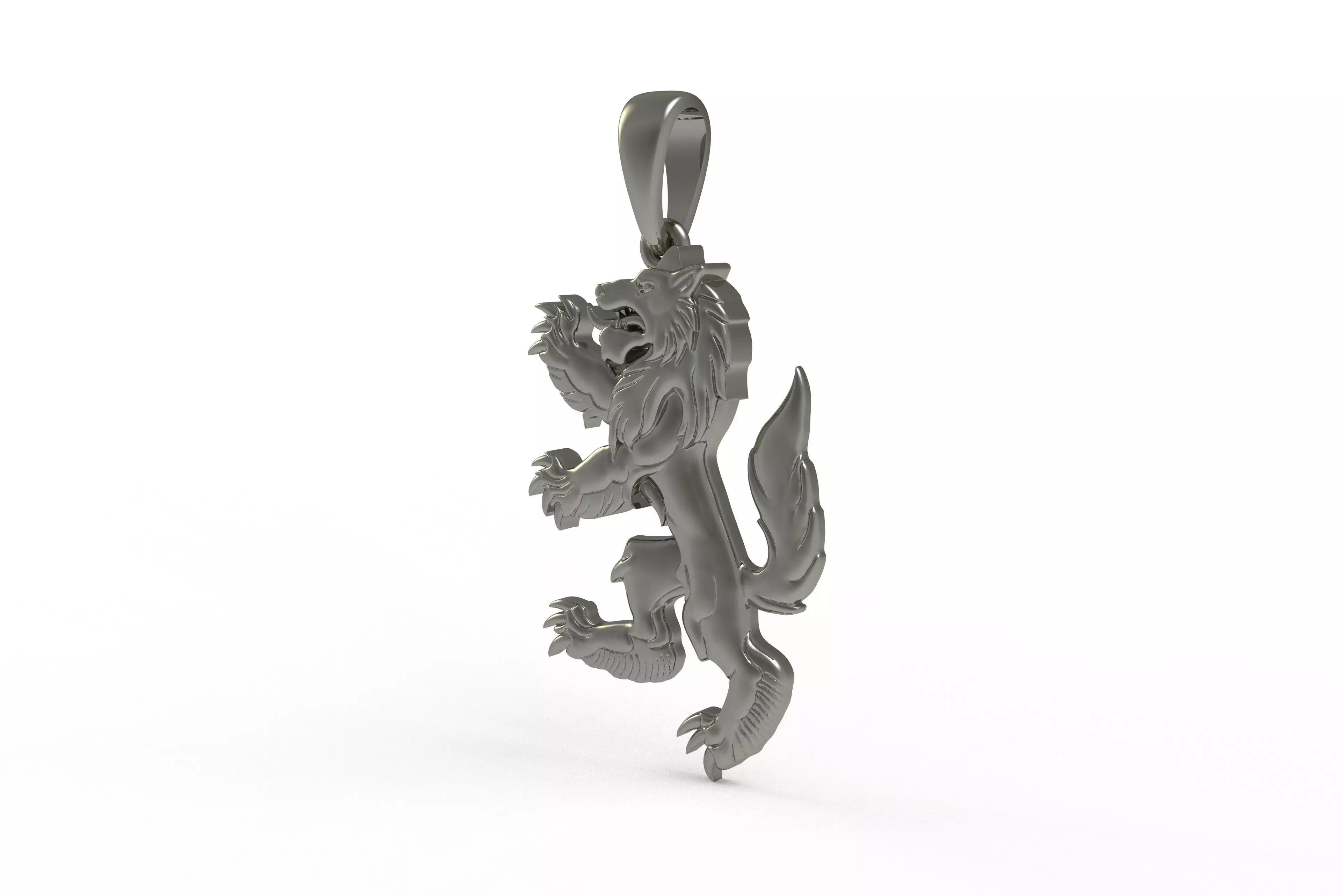 00048 Simple Wolf Pendant 3D print model_17