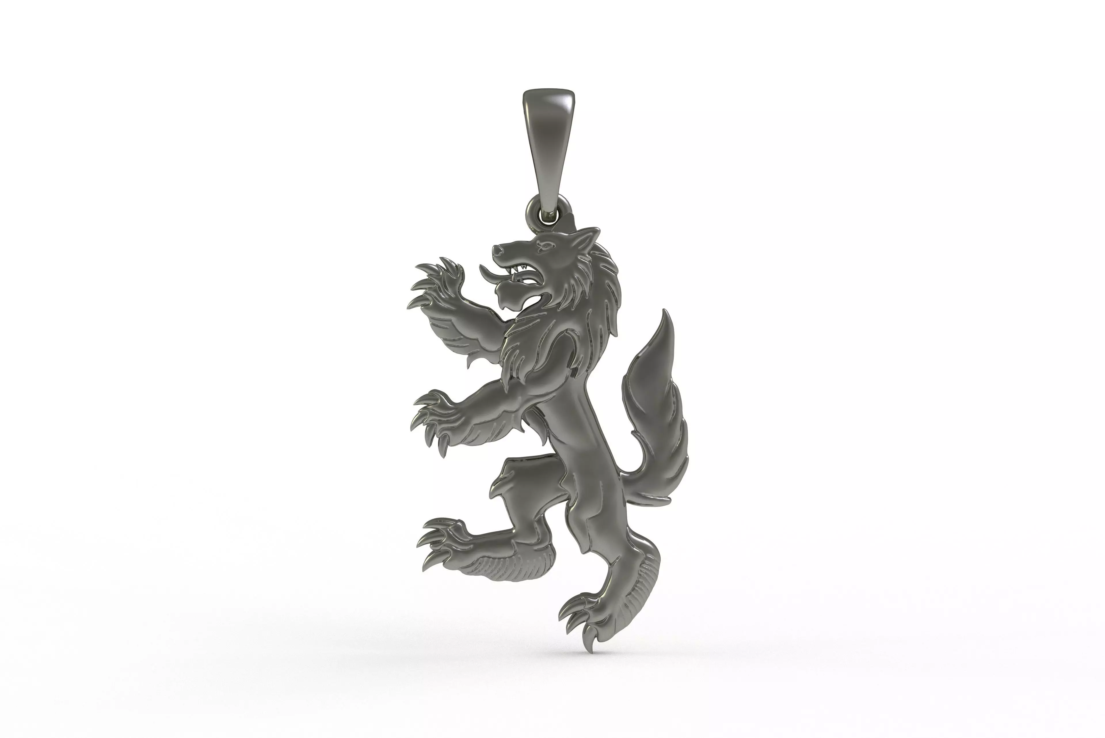 00048 Simple Wolf Pendant 3D print model_15