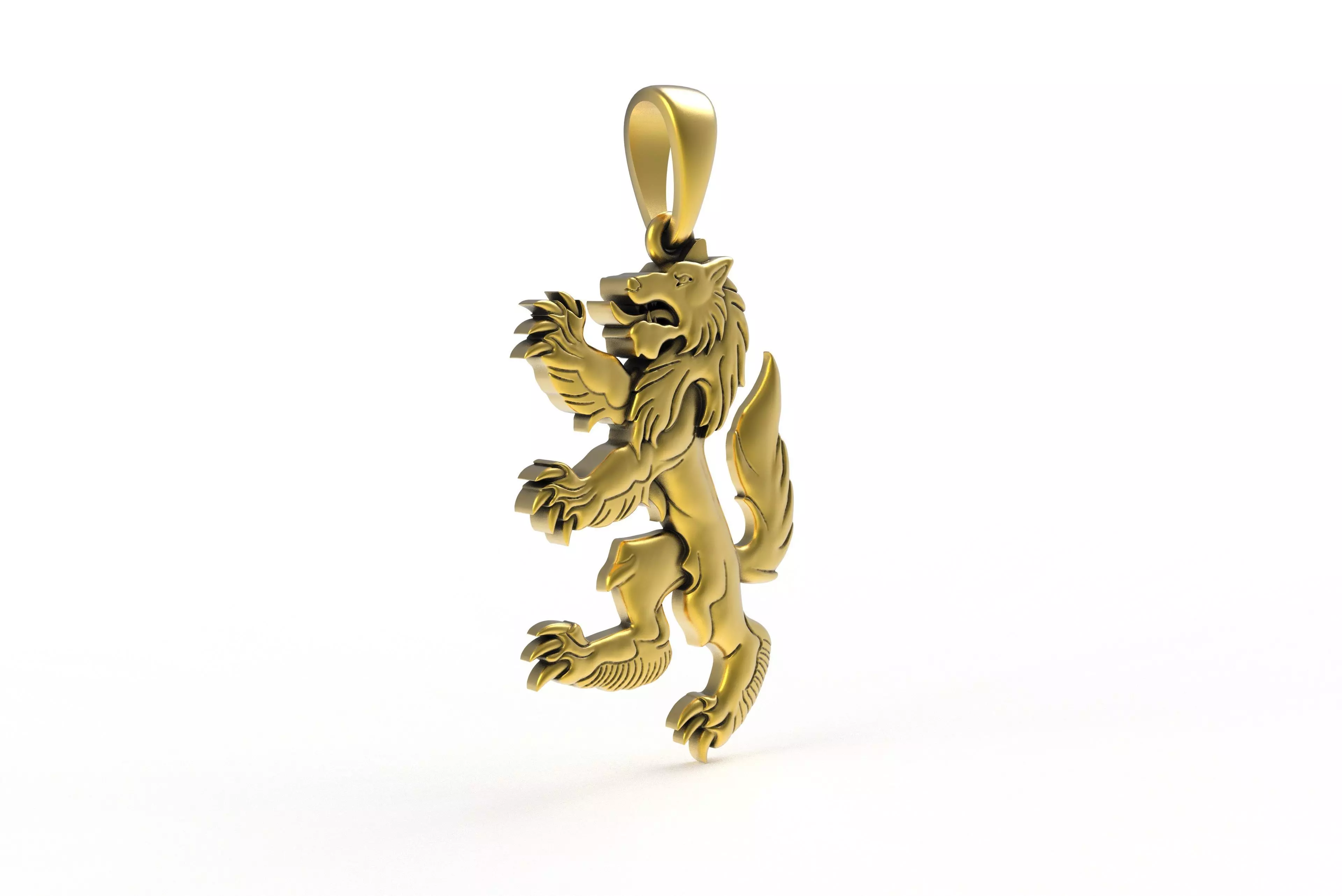 00048 Simple Wolf Pendant 3D print model_10