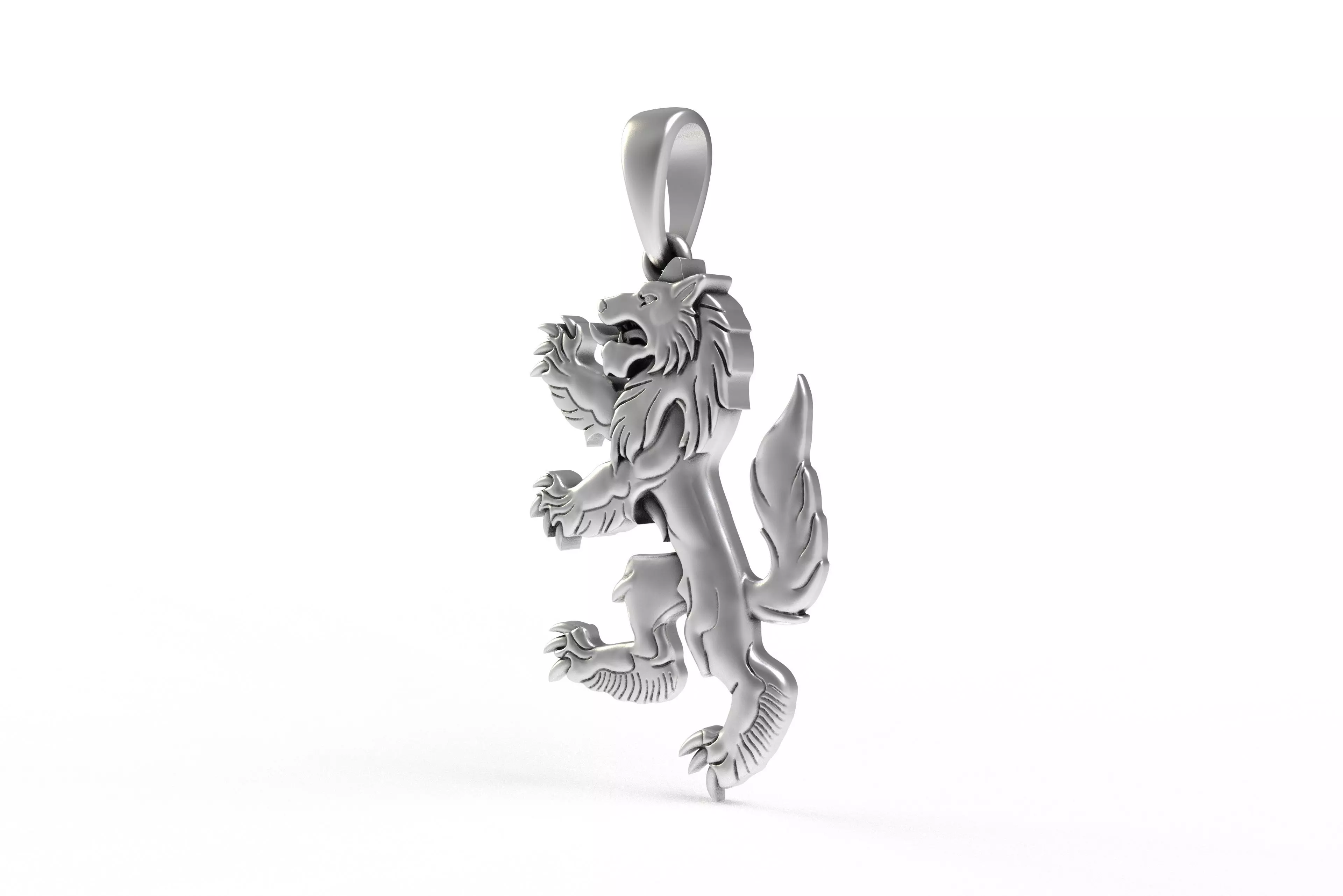 00048 Simple Wolf Pendant 3D print model_13