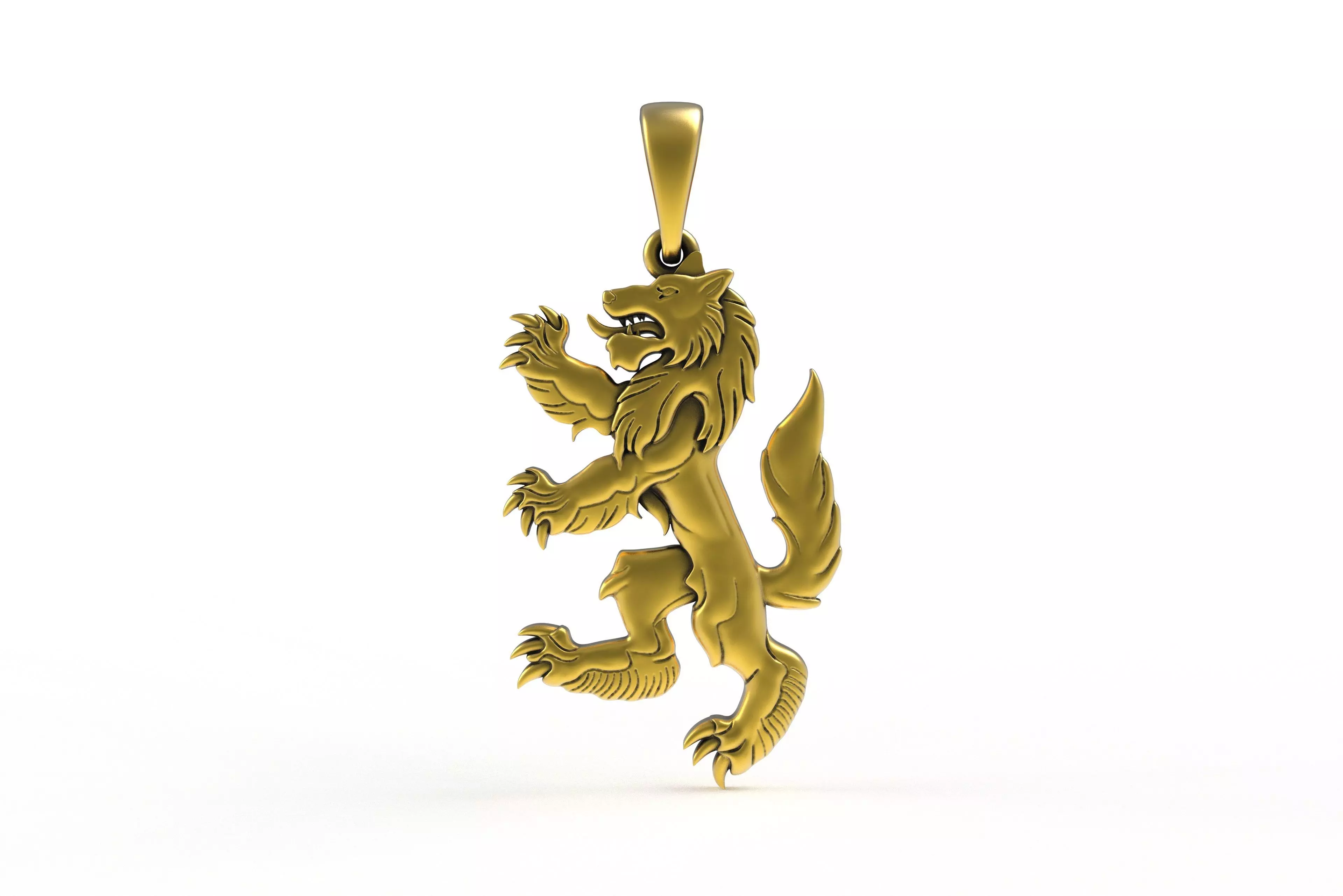 00048 Simple Wolf Pendant 3D print model_5