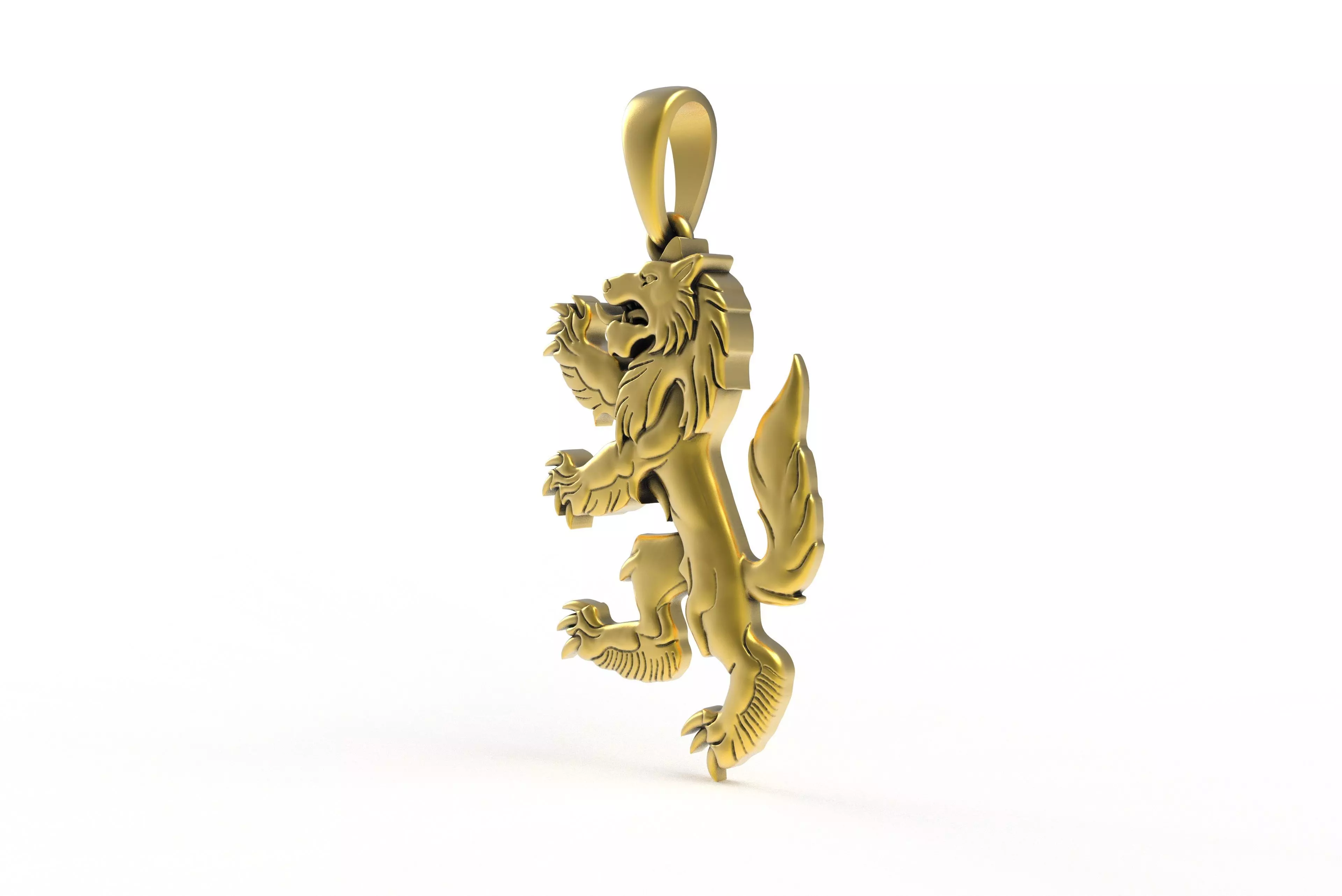 00048 Simple Wolf Pendant 3D print model_9
