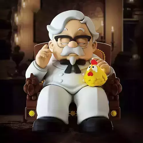  Throne Colonel Sanders The Chicken Father KFC toy