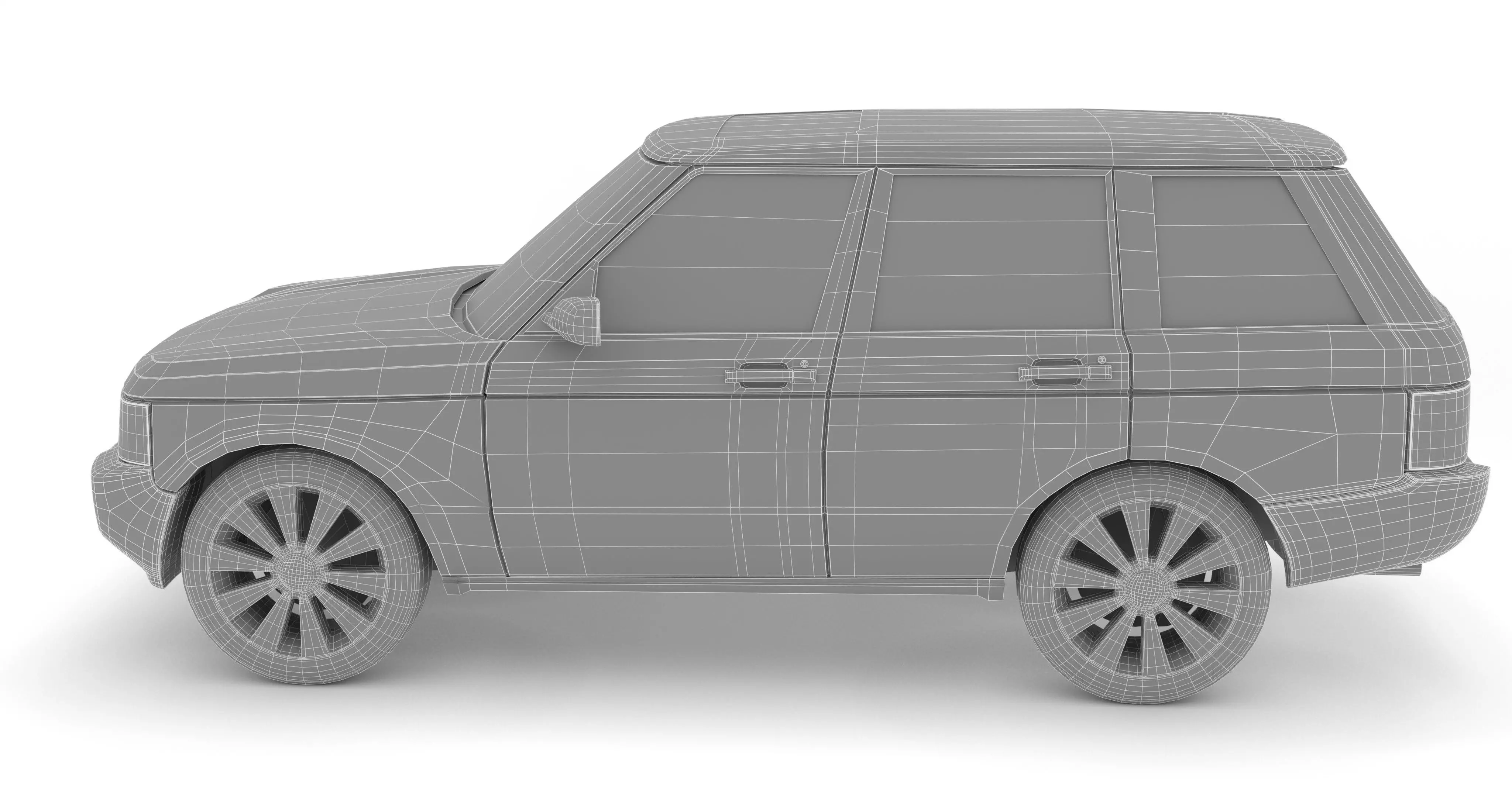 SUV-CAR Low-poly 3D model_19