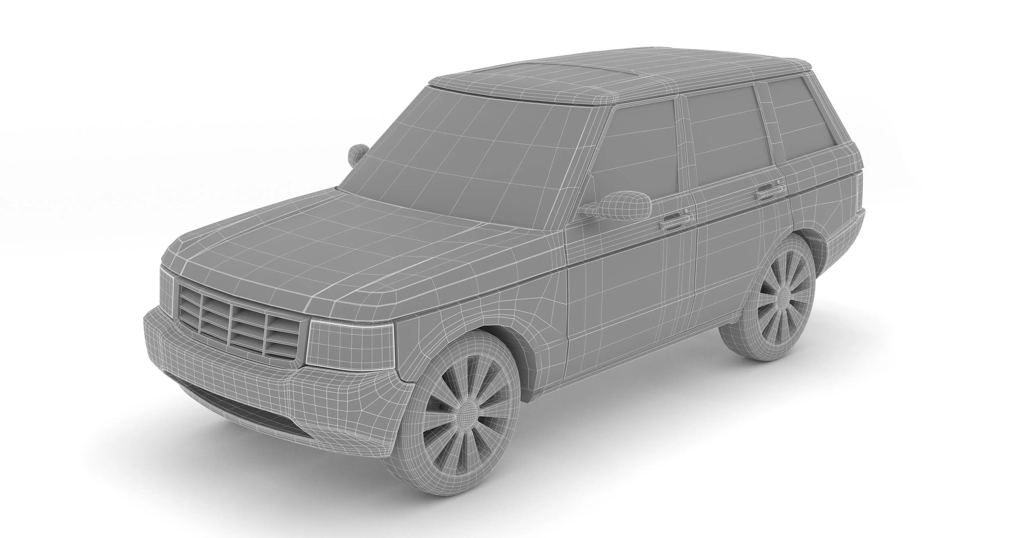 SUV-CAR Low-poly 3D model_17