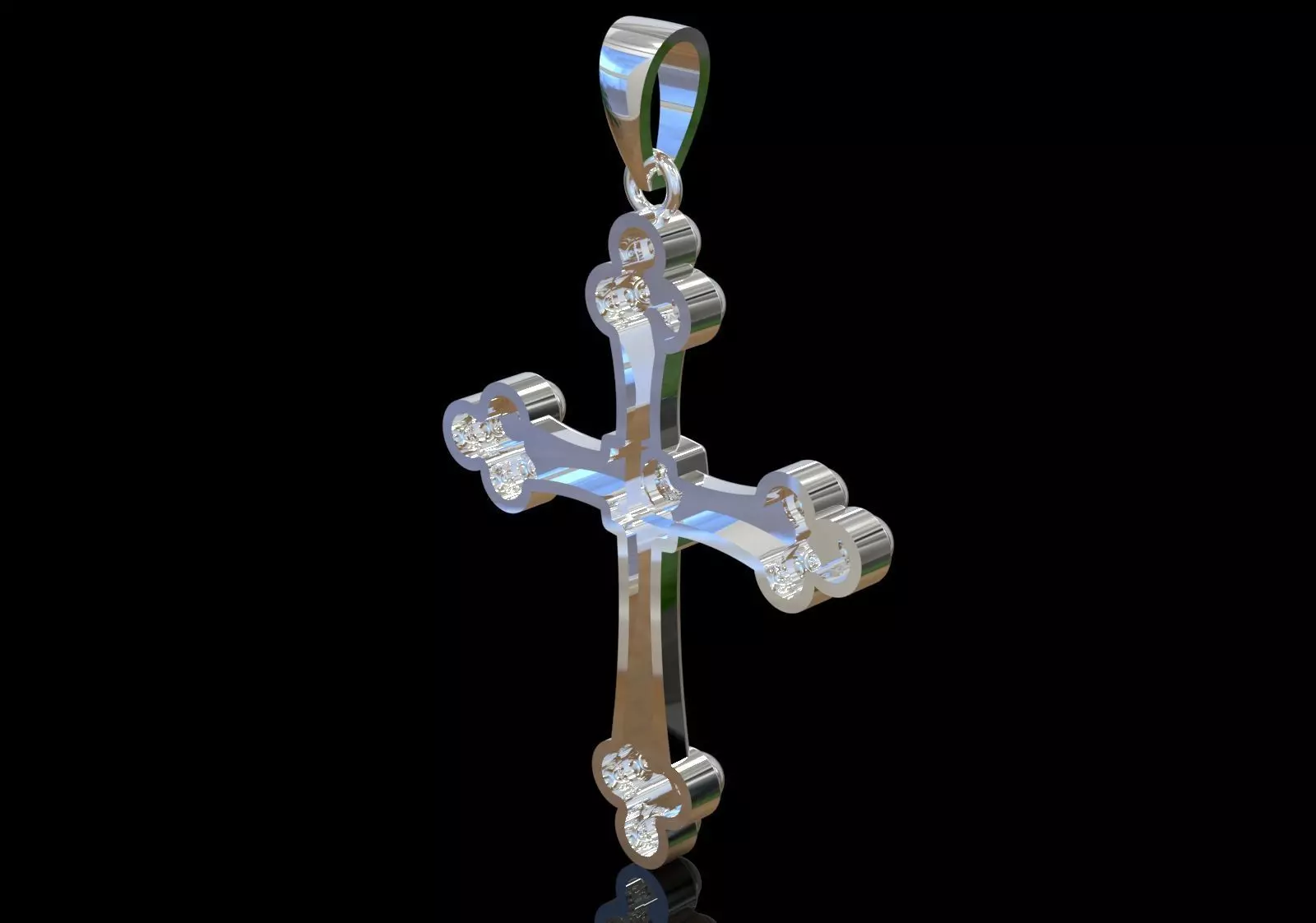 Stl 3dm Gold Cross Design Pendant Model gp0487 3D print model_4