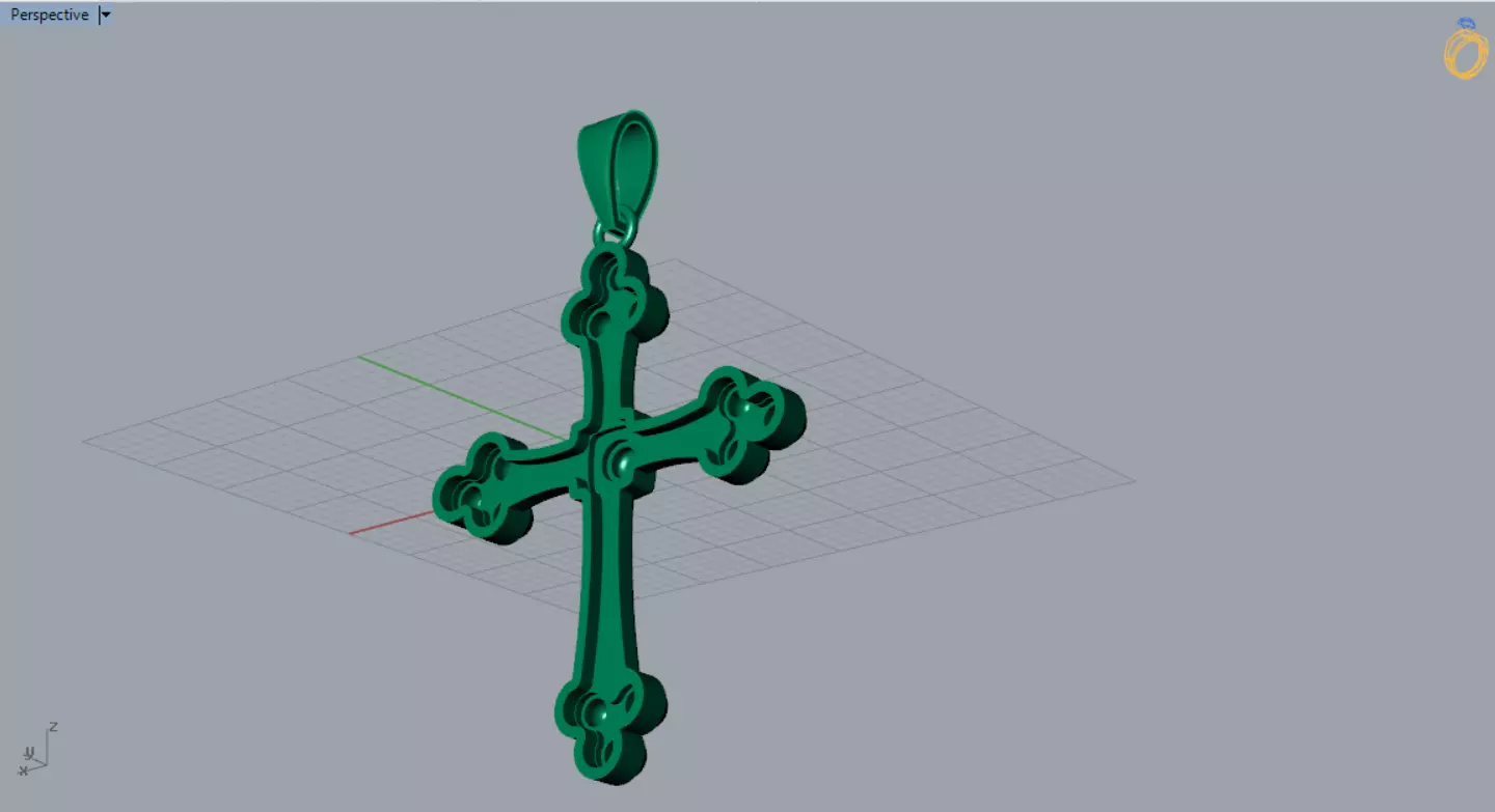 Stl 3dm Gold Cross Design Pendant Model gp0487 3D print model_9