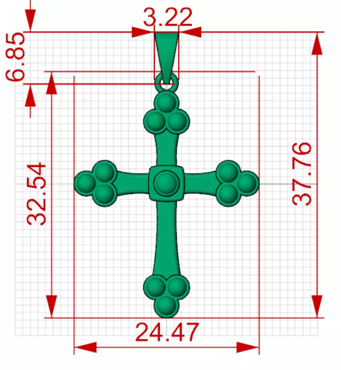 Stl 3dm Gold Cross Design Pendant Model gp0487 3D print model_21