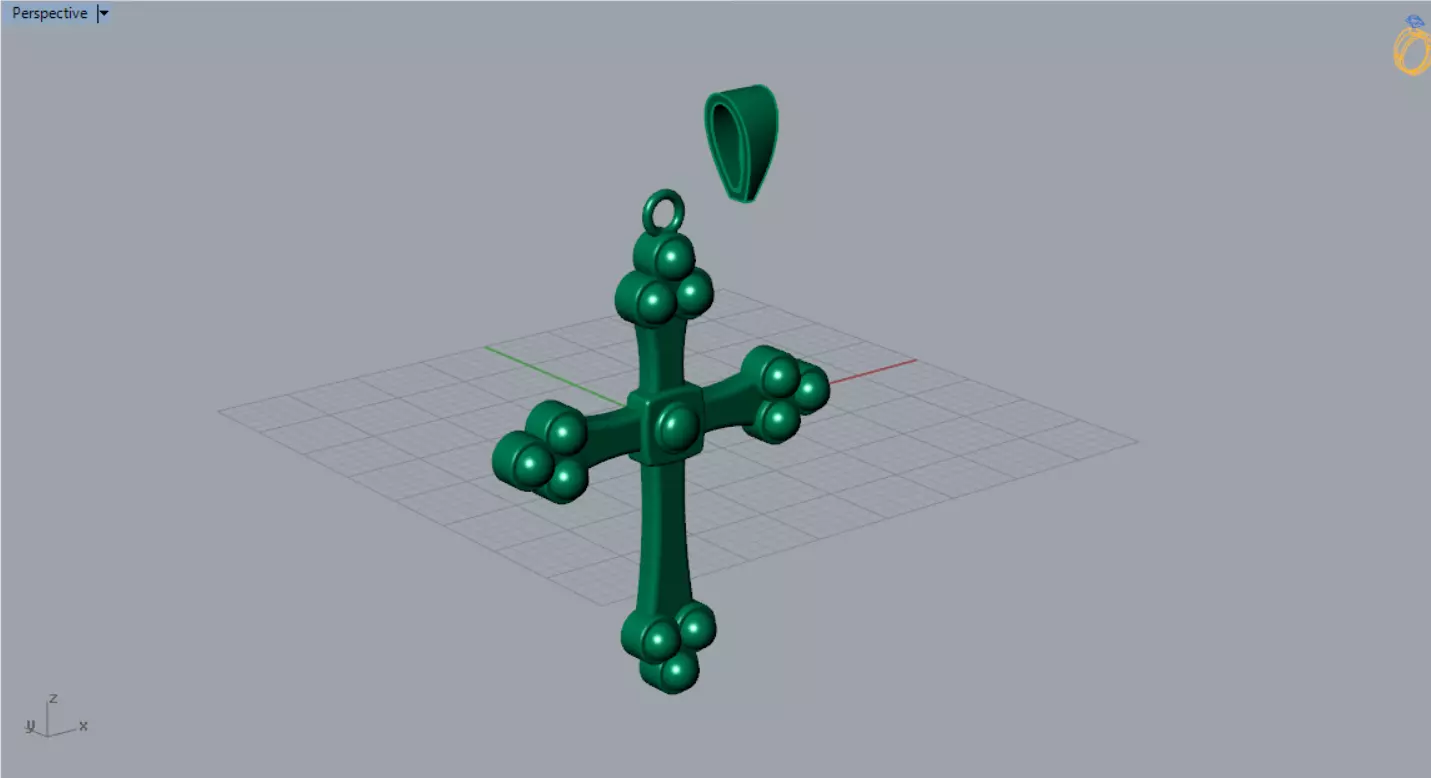 Stl 3dm Gold Cross Design Pendant Model gp0487 3D print model_6
