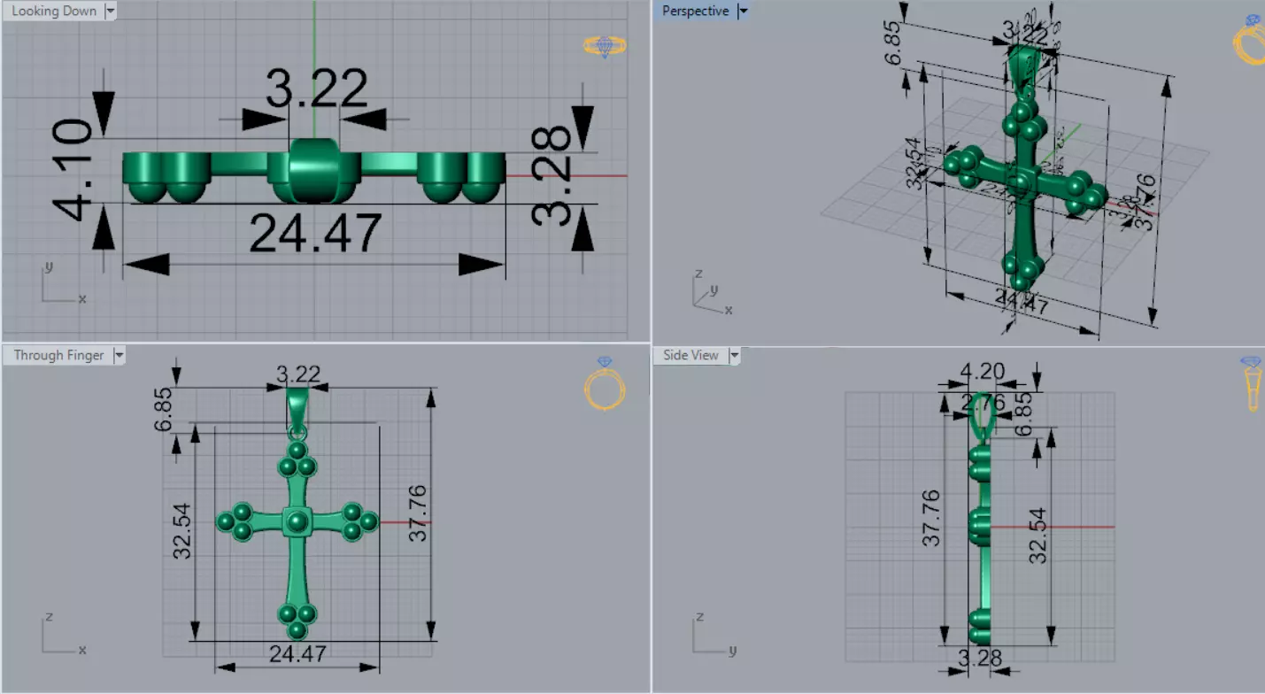 Stl 3dm Gold Cross Design Pendant Model gp0487 3D print model_8