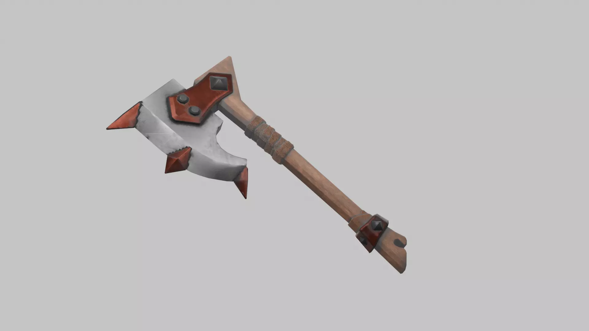 Stylized Battle Axe Low-poly 3D model_3
