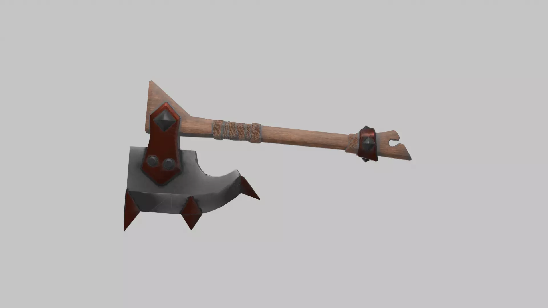 Stylized Battle Axe Low-poly 3D model_4